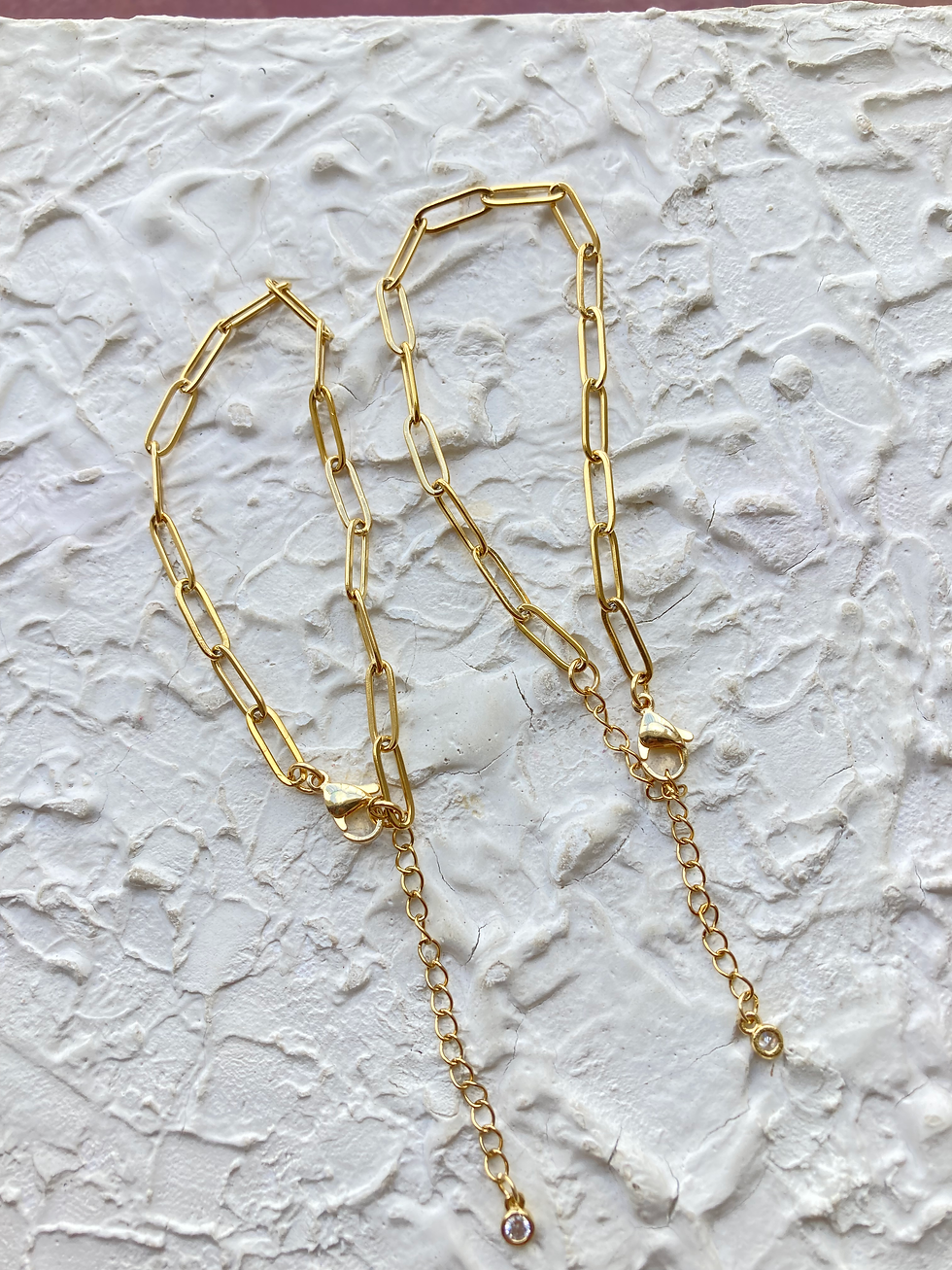 Thumbnail: 304 stainless steel paper clip bracelet chain+extension