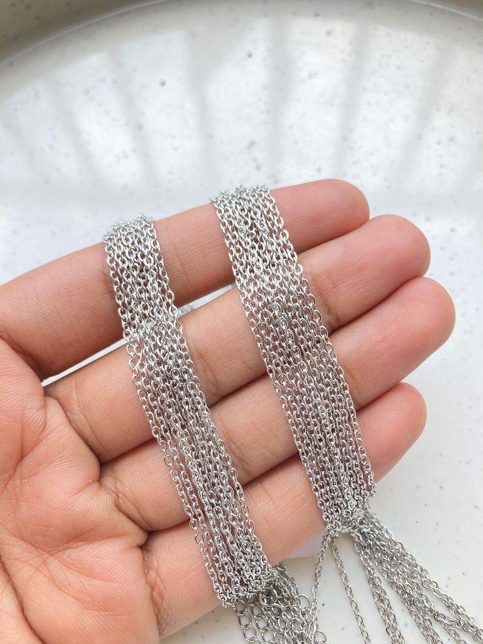 Thumbnail: 1.5mm chain stainless steel with lobster clasp+extension, Waterprooof