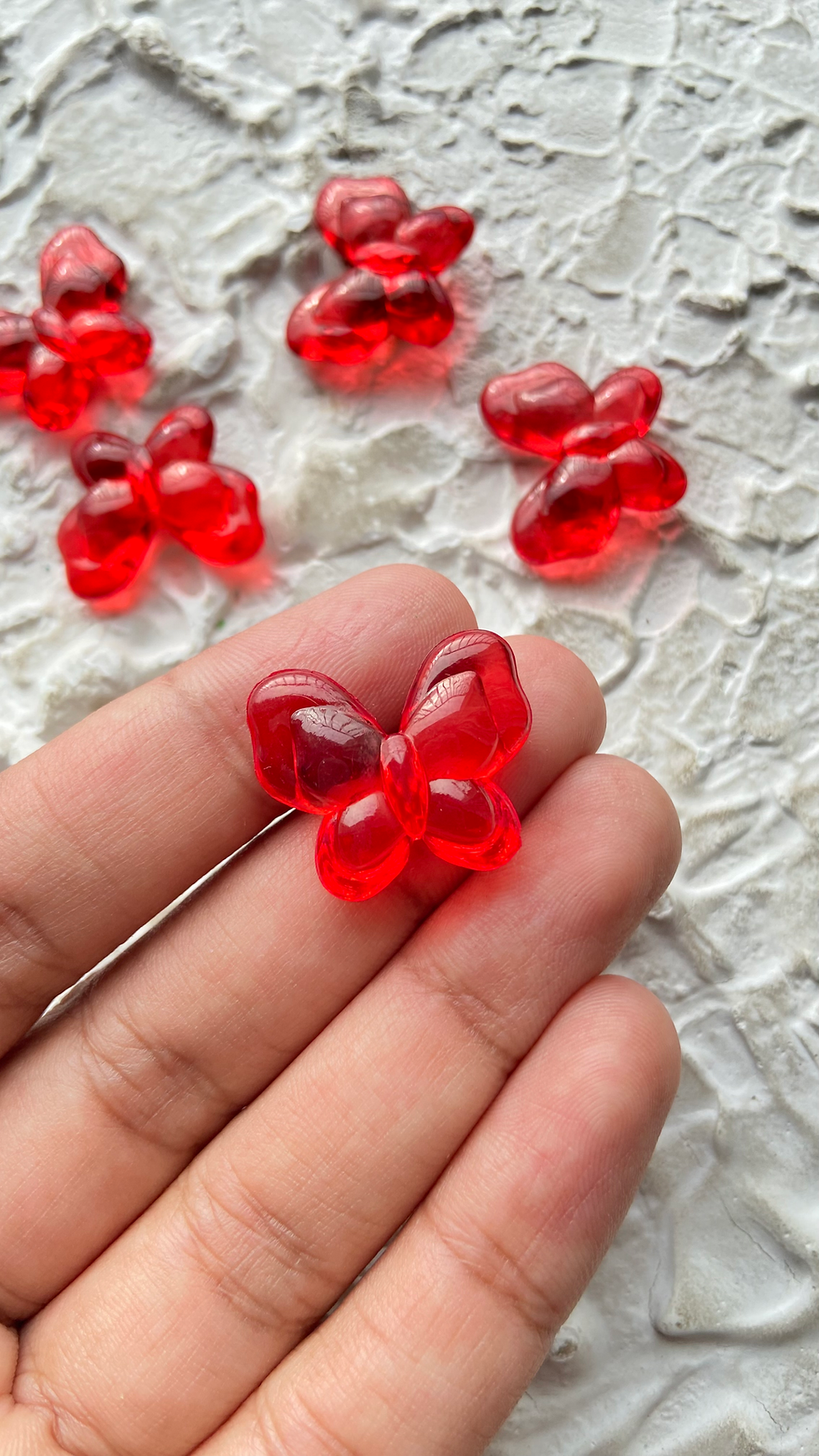 Thumbnail: Transparent acrylic butterfly vertically drilled bead