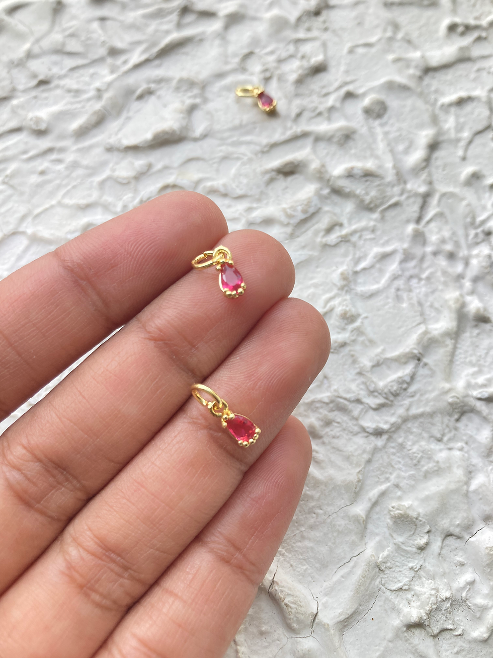 Thumbnail: 18k gold plated micro zircon drop charm