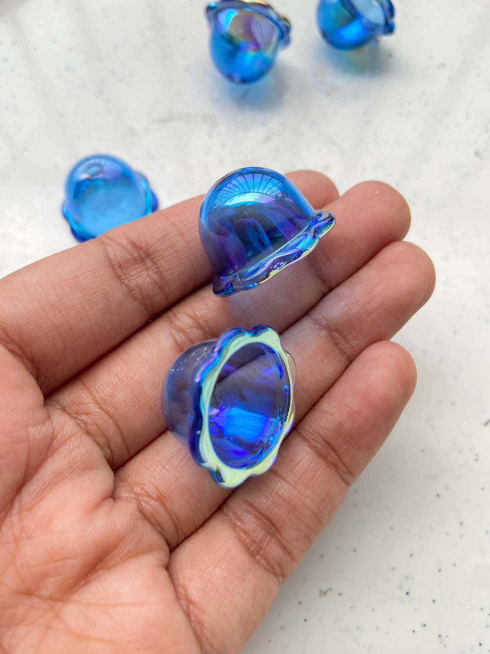 Thumbnail: Iridescent jelly fish acrylic bead cap