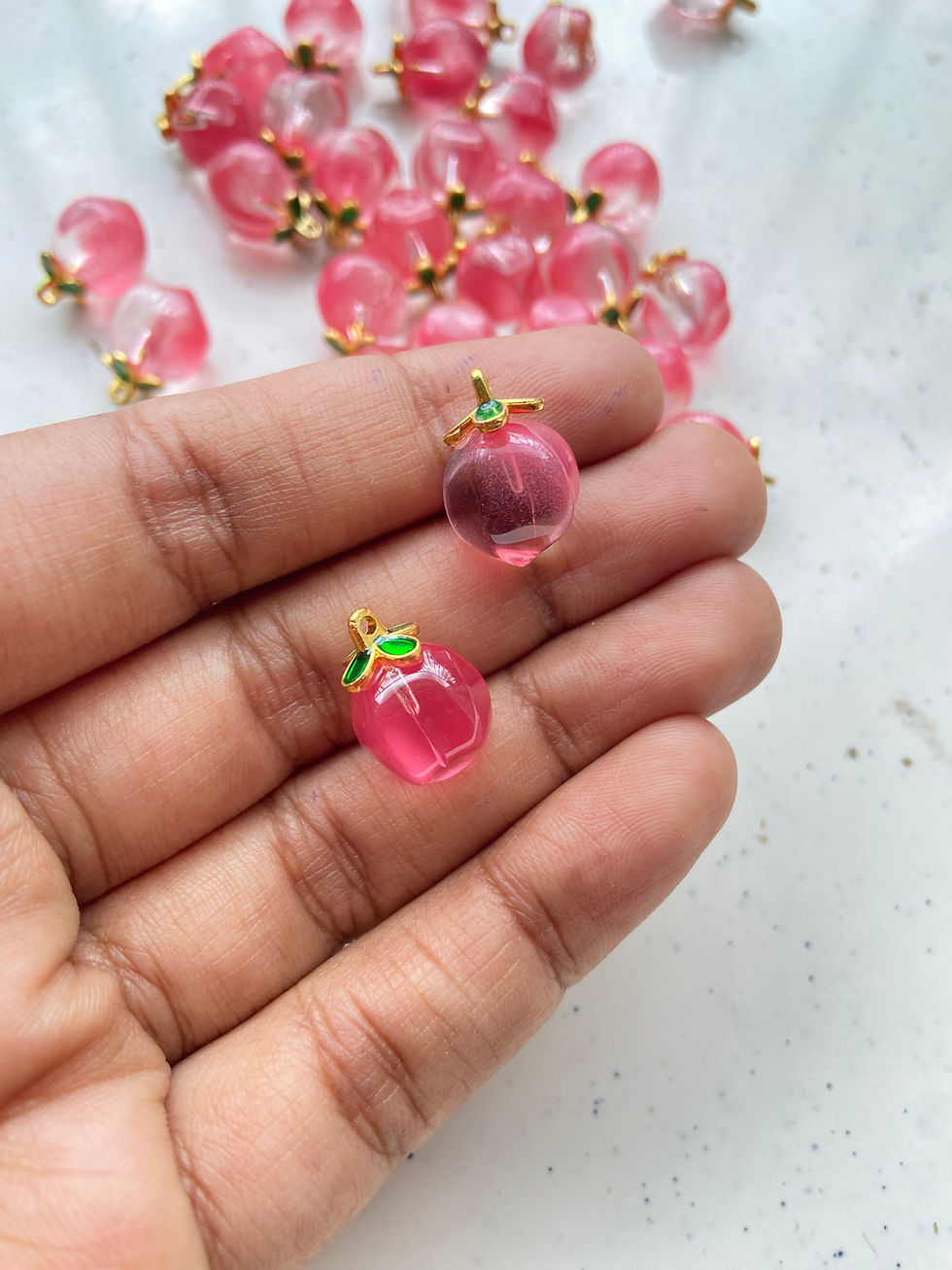 Thumbnail: Peach shape glass pendant