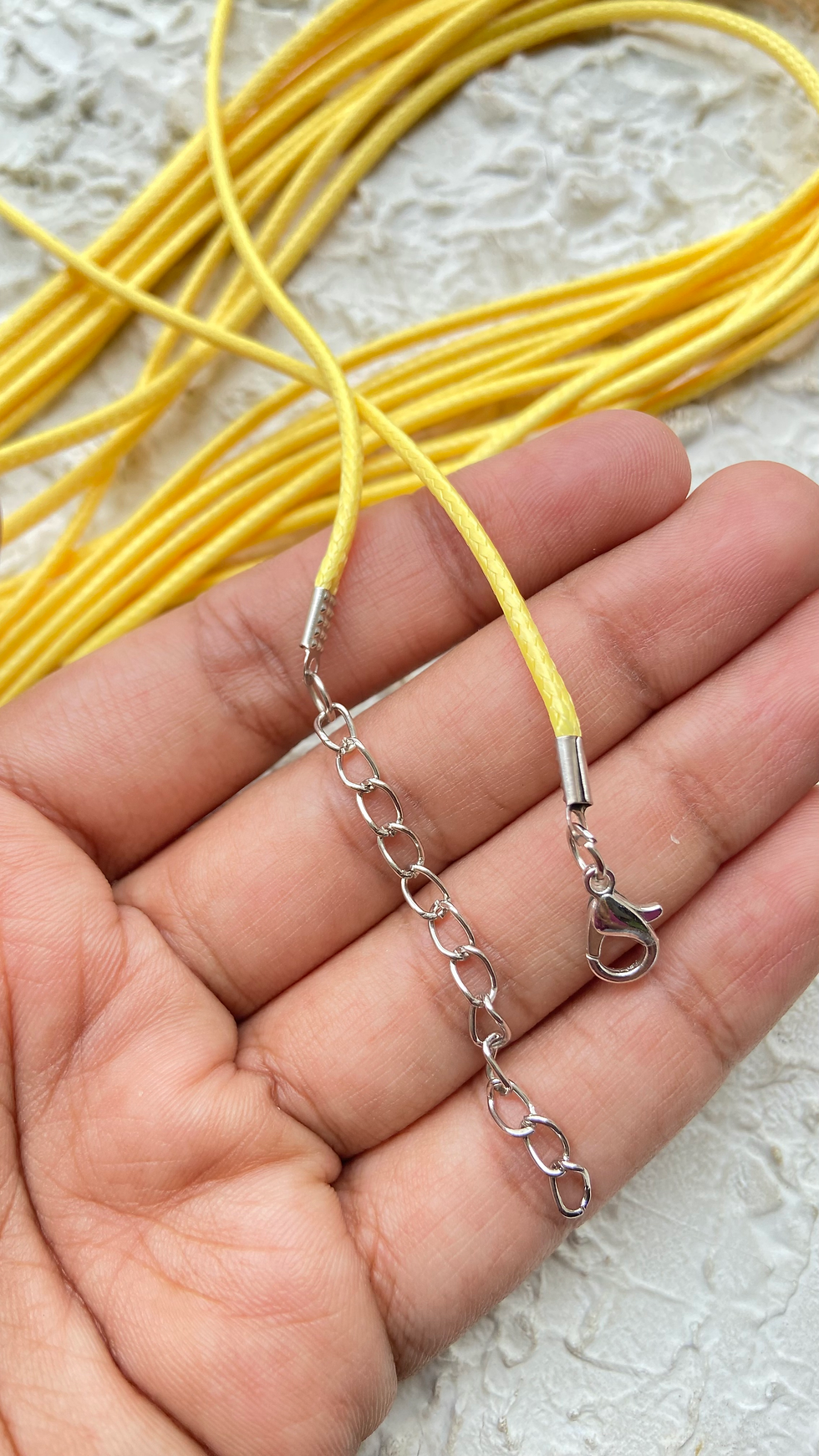 Thumbnail: Waxed cord for necklace making with lobster clasp