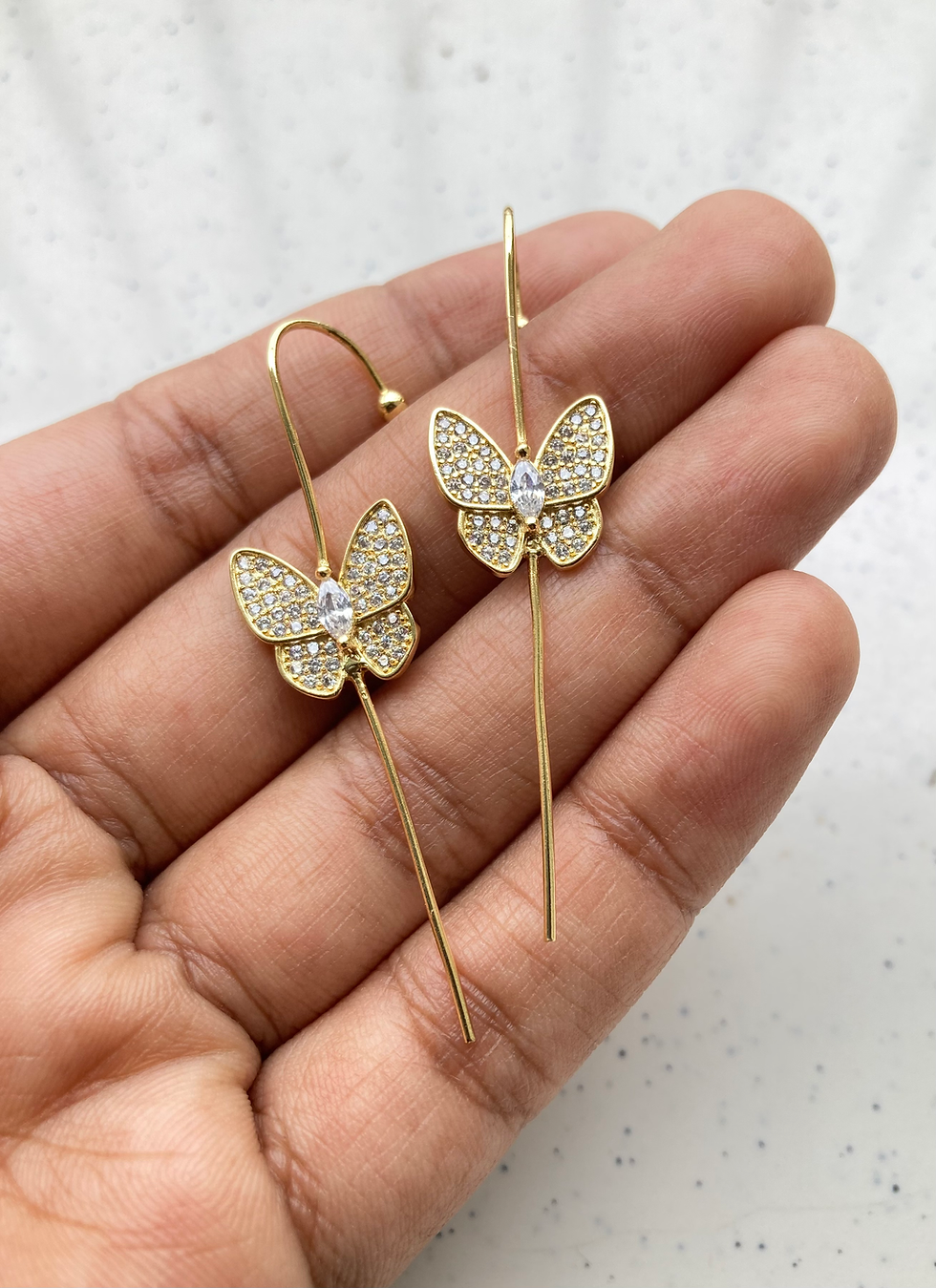 Thumbnail: Readymade ear wrap crawler hook butterfly earring