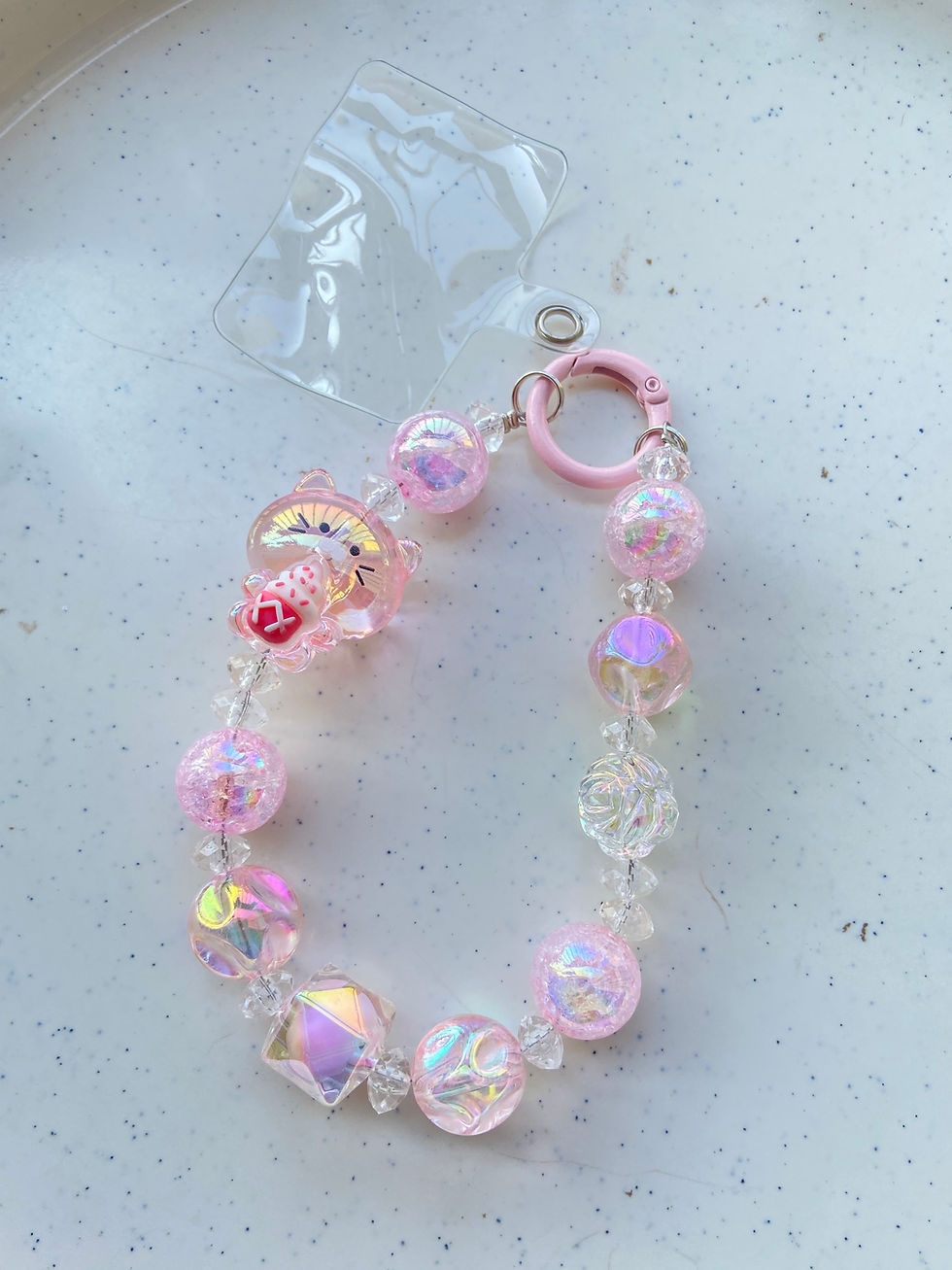Thumbnail: Readymade phone charm with transparent lanyard patch