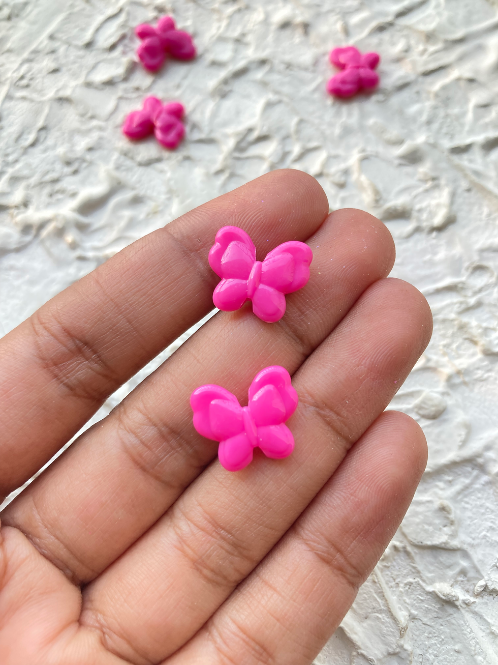 Thumbnail: Colourful opaque plastic butterfly bead