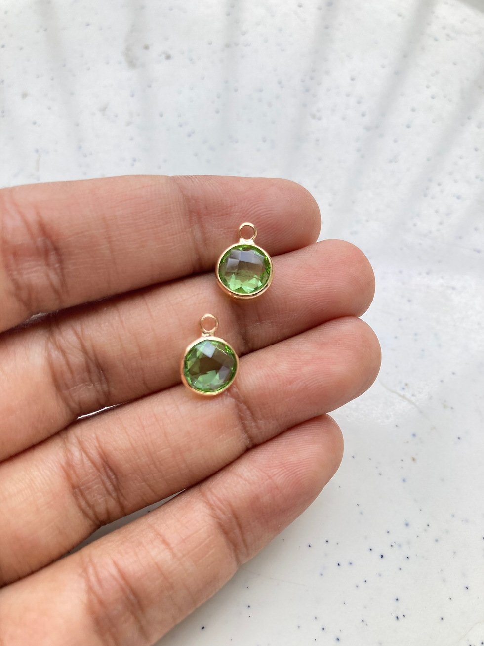 Thumbnail: 11.5*8.5mm, round colourful glass faceted charm