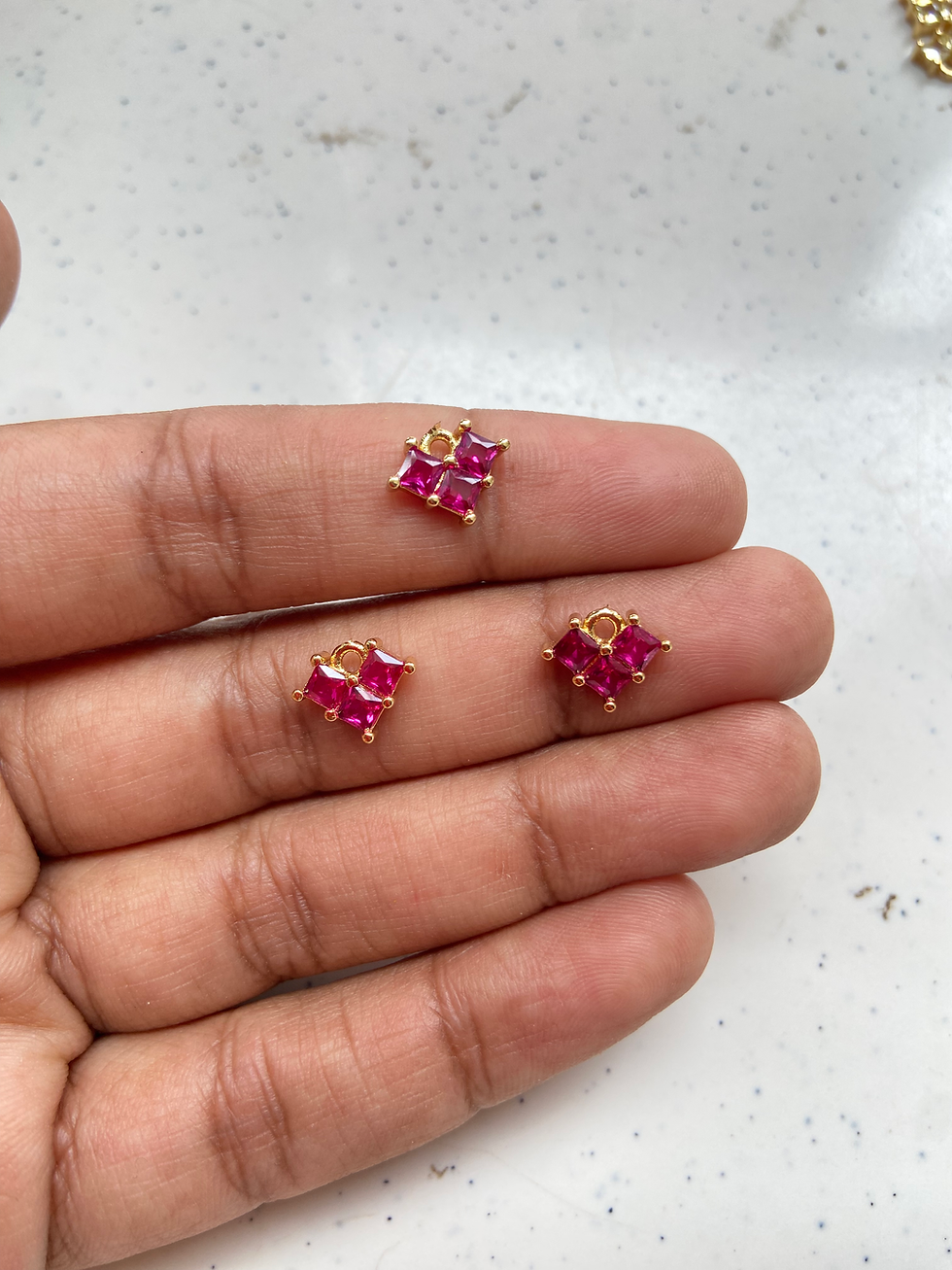 Thumbnail: 18k gold plated geometric heart zircon charm
