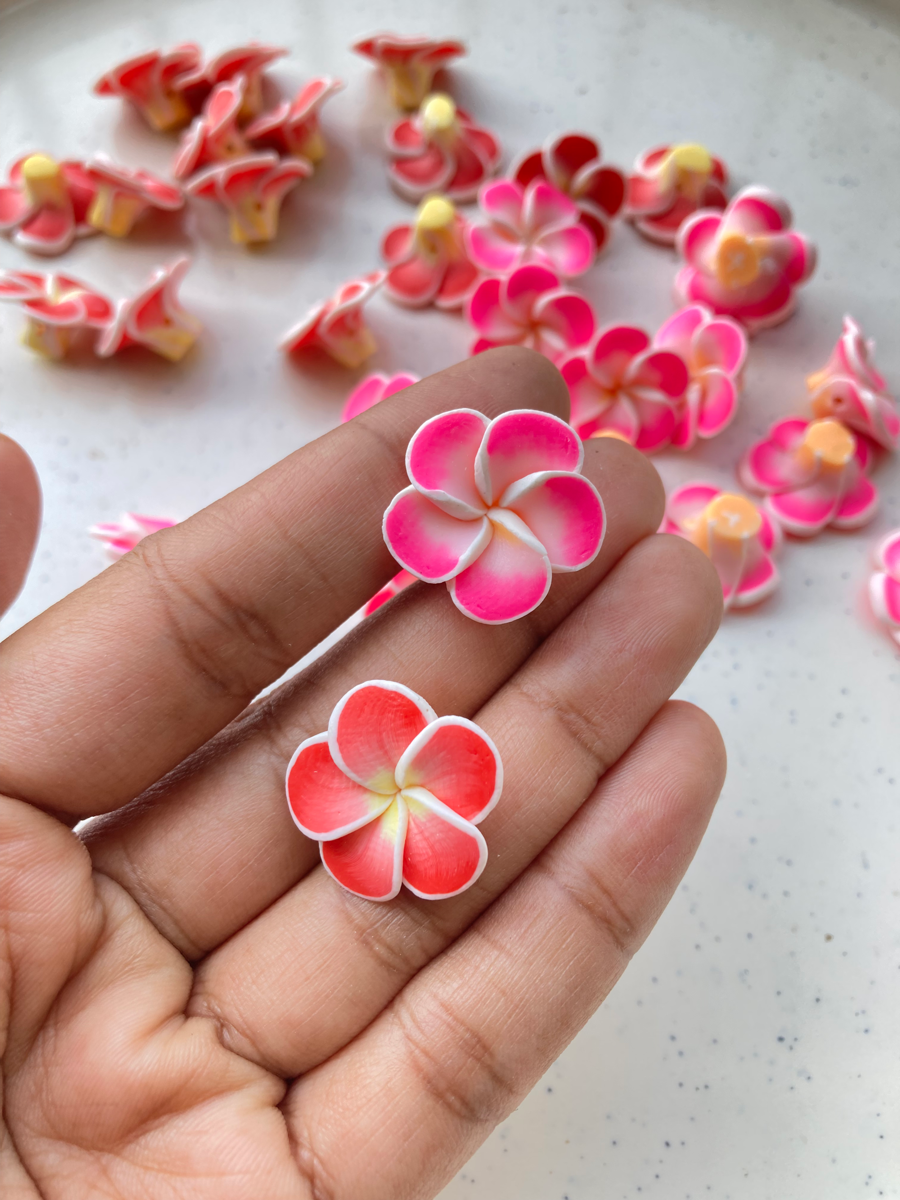 Polymer clay flower beads