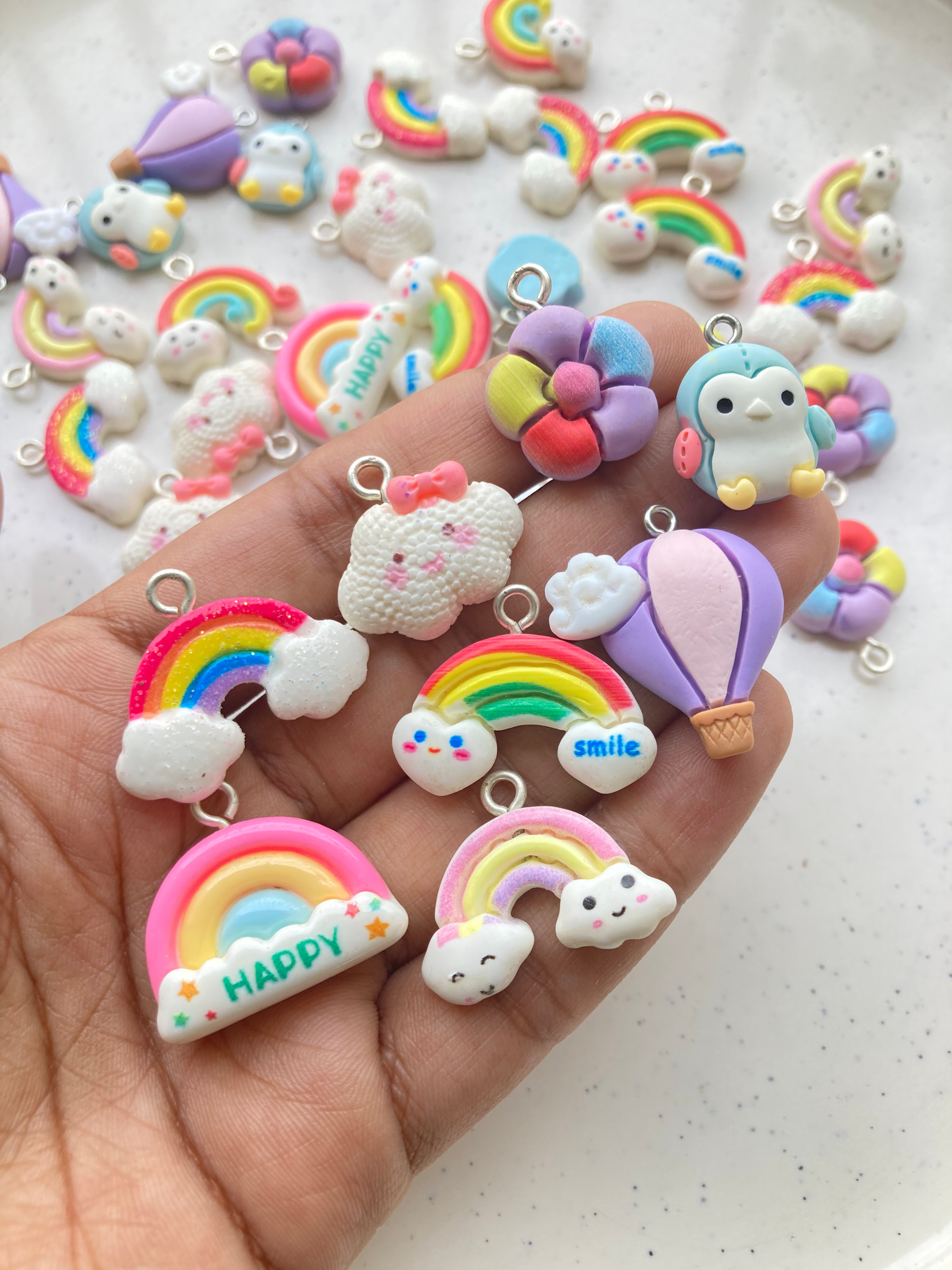 Multi-shape colourful resin charm-2