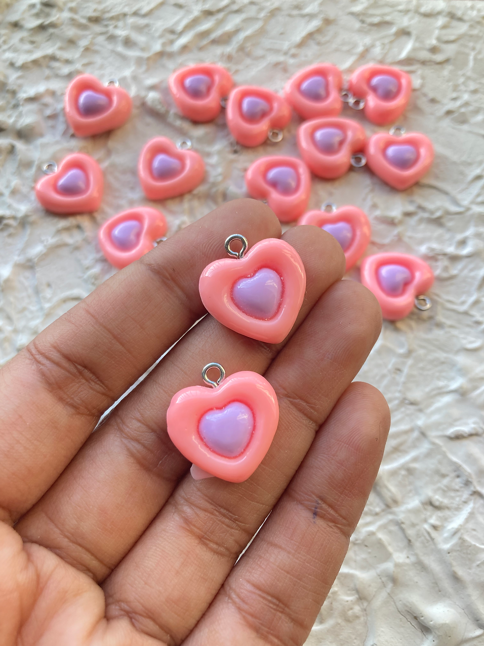 Thumbnail: Double heart resin charm