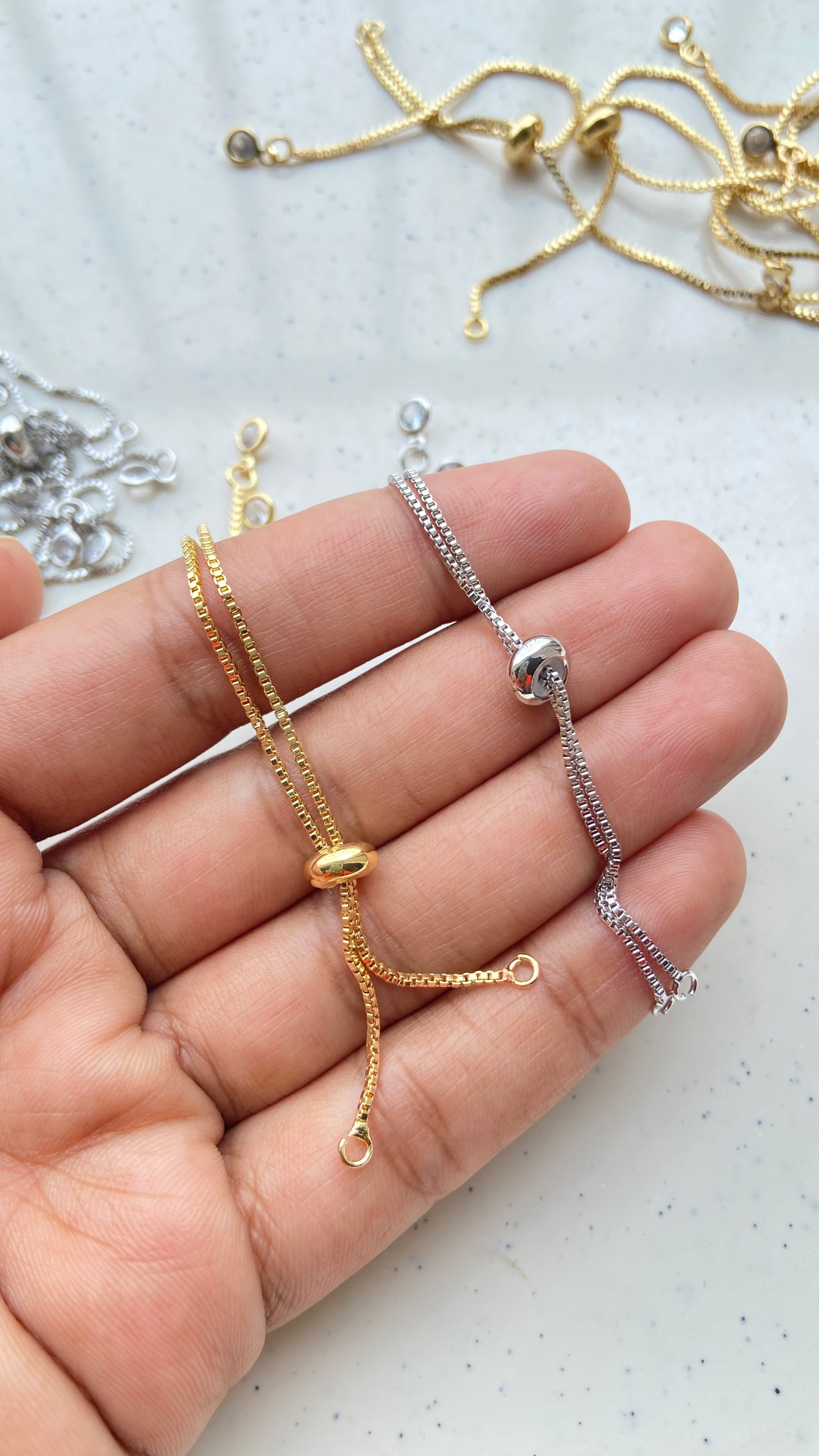 11 cm, Gold plated/white gold plated bracelet
