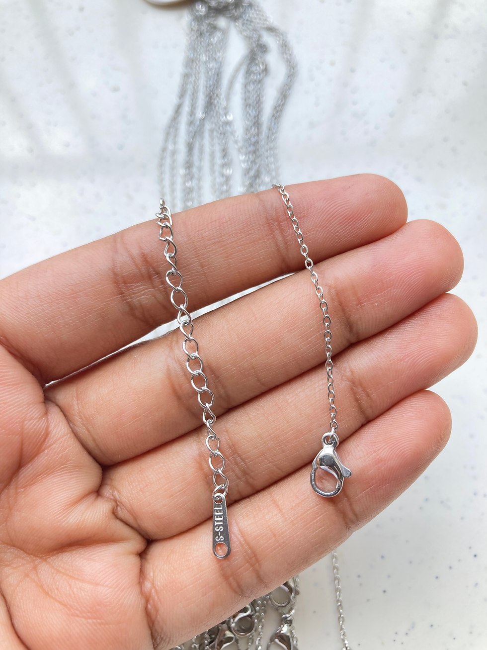 Thumbnail: 1.2mm chain stainless steel with lobster clasp+extension, Waterprooof