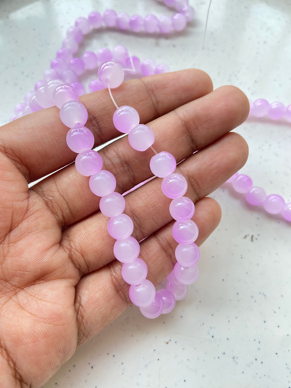 Thumbnail: Imitation two shade jade glass bead string