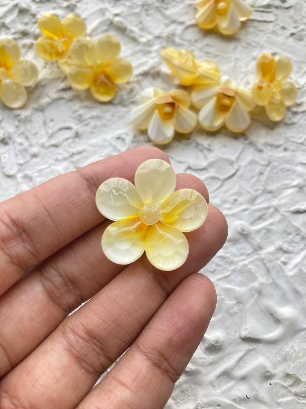 Thumbnail: 5 petal champa flower acrylic beads