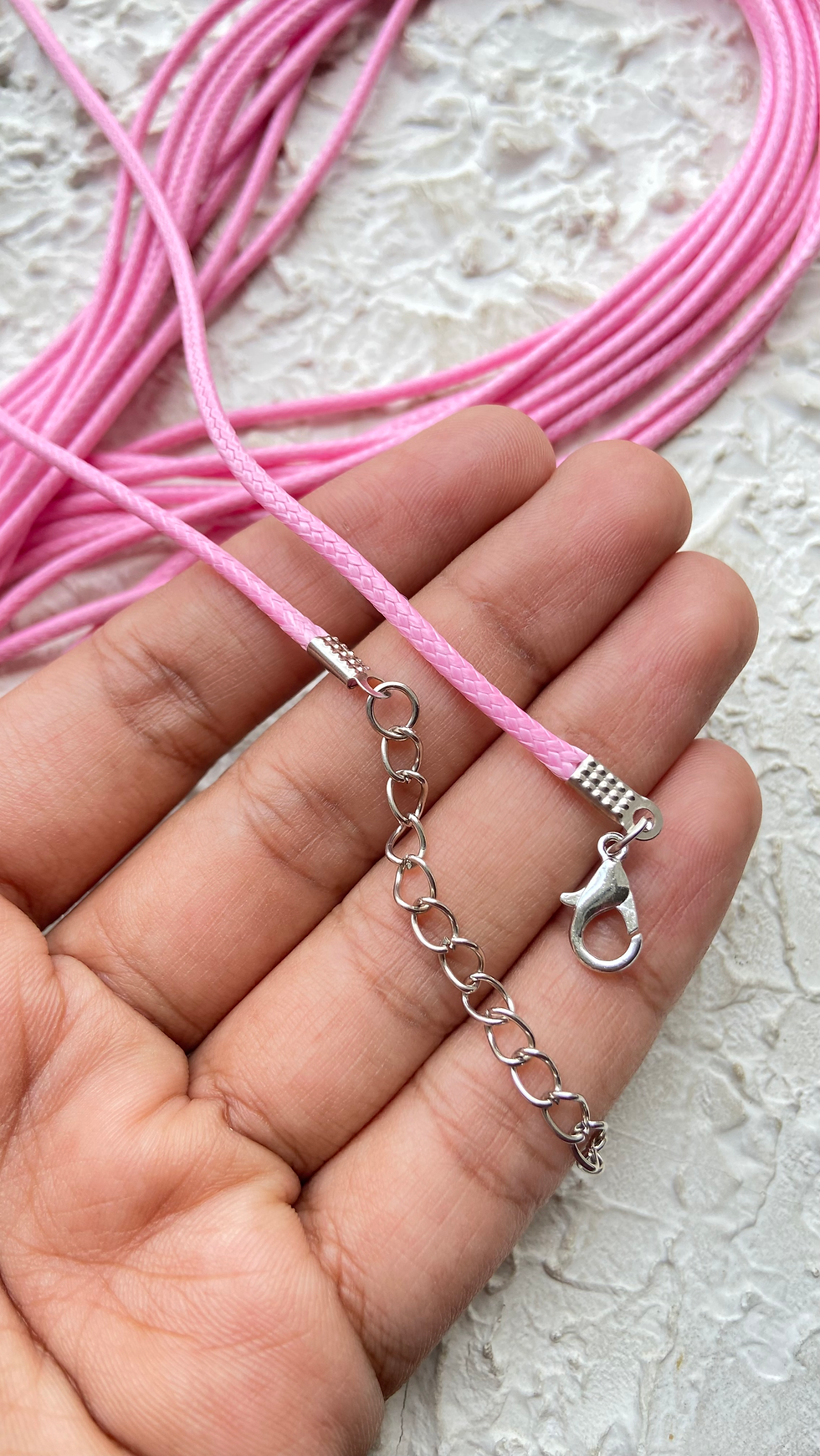 Thumbnail: Waxed cord for necklace making with lobster clasp