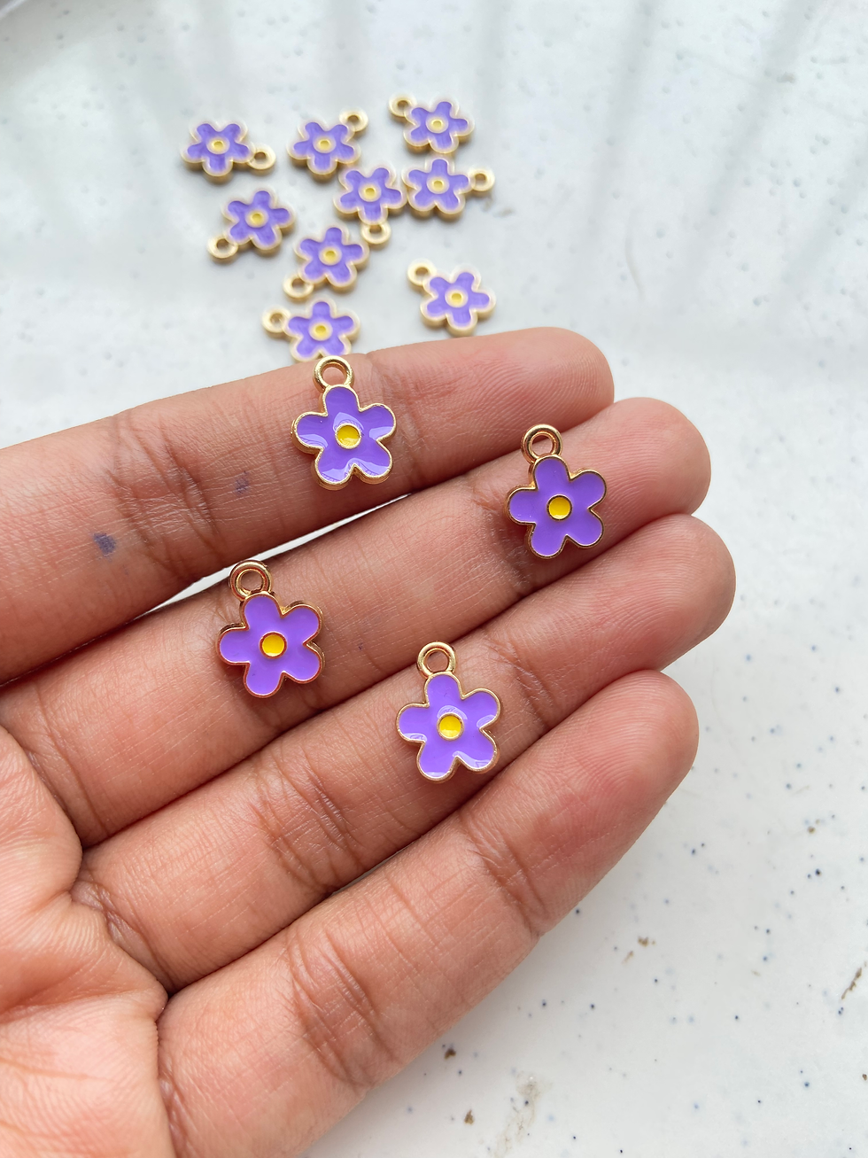 Thumbnail: Colourful small enamel flower charm