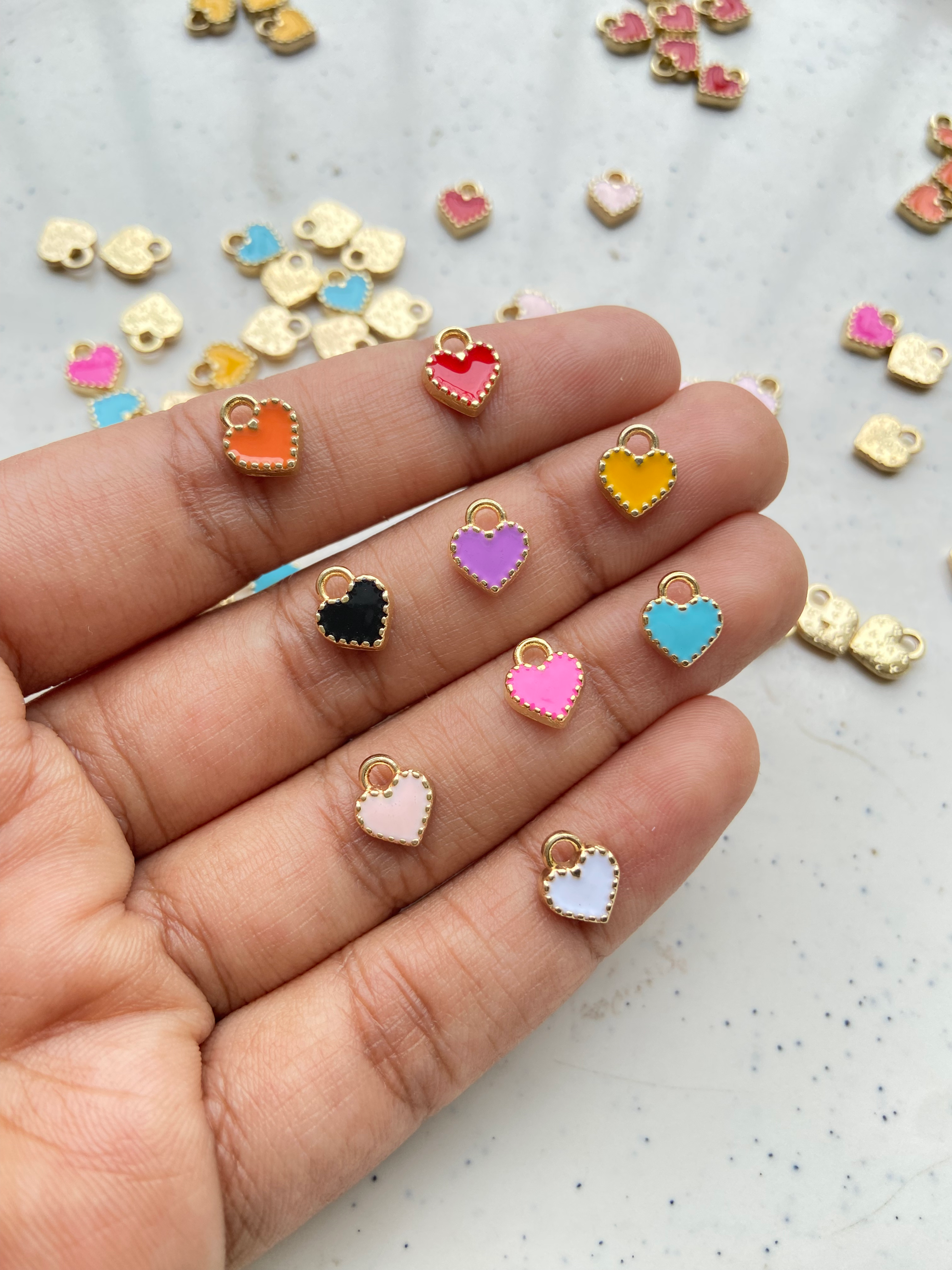Alloy enamel tiny heart charm