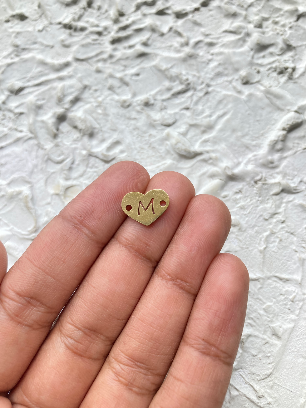 Thumbnail: 304 stainless steel alphabet cutout heart shape charm (A to N)