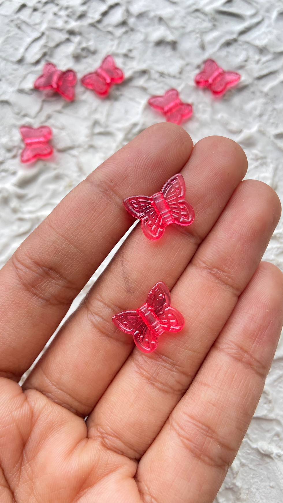 Thumbnail: Tiny colourful acrylic butterfly bead