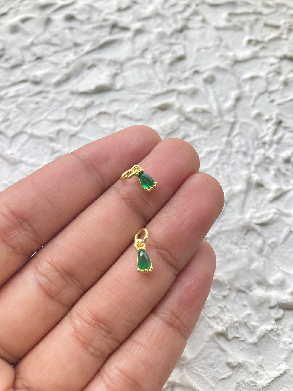 Thumbnail: 18k gold plated micro zircon drop charm