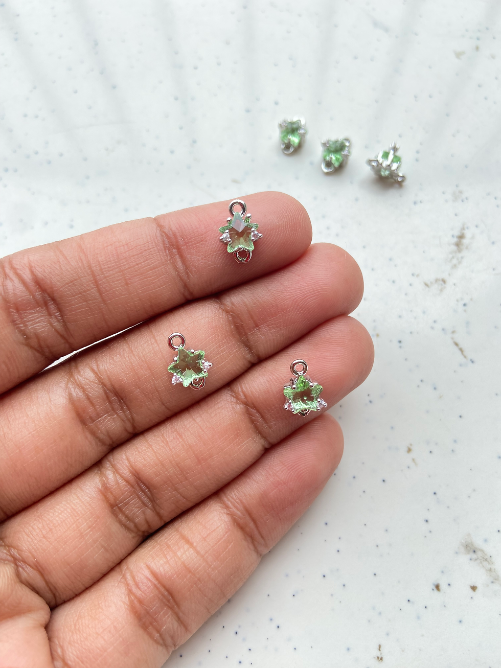 Thumbnail: Zircon silver star brass connector