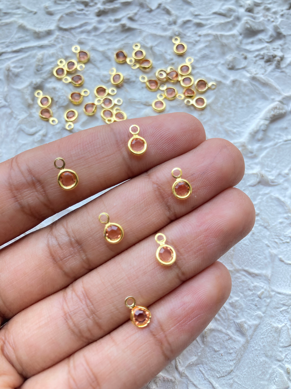 Thumbnail: Tiny colourful glass round charm