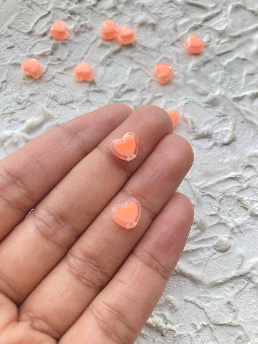 Thumbnail: Transparent edge colourful acrylic heart bead