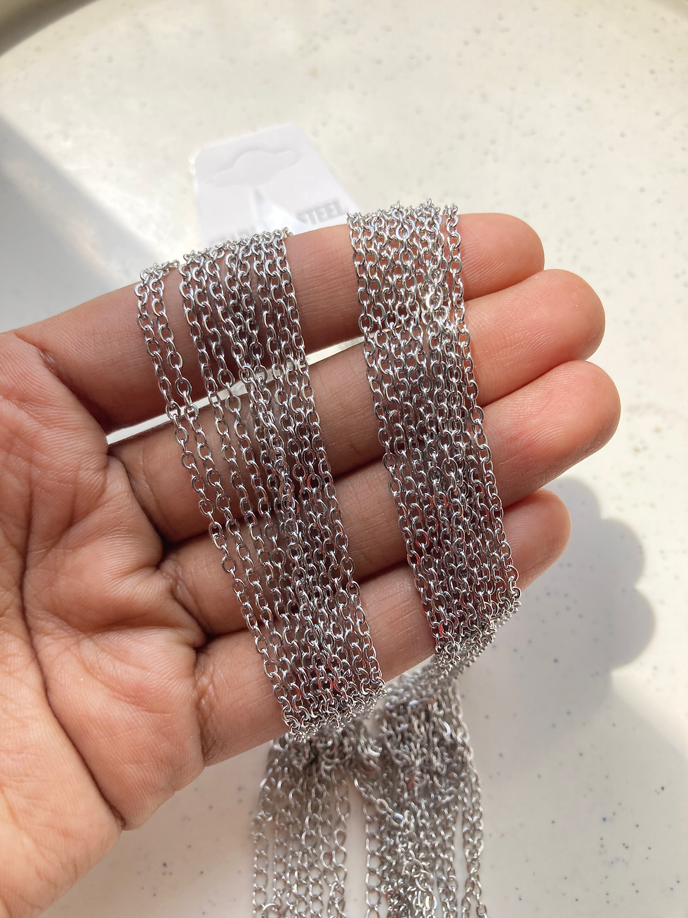 Thumbnail: 2mm chain stainless steel with lobster clasp+extension (50+5cm), Waterprooof
