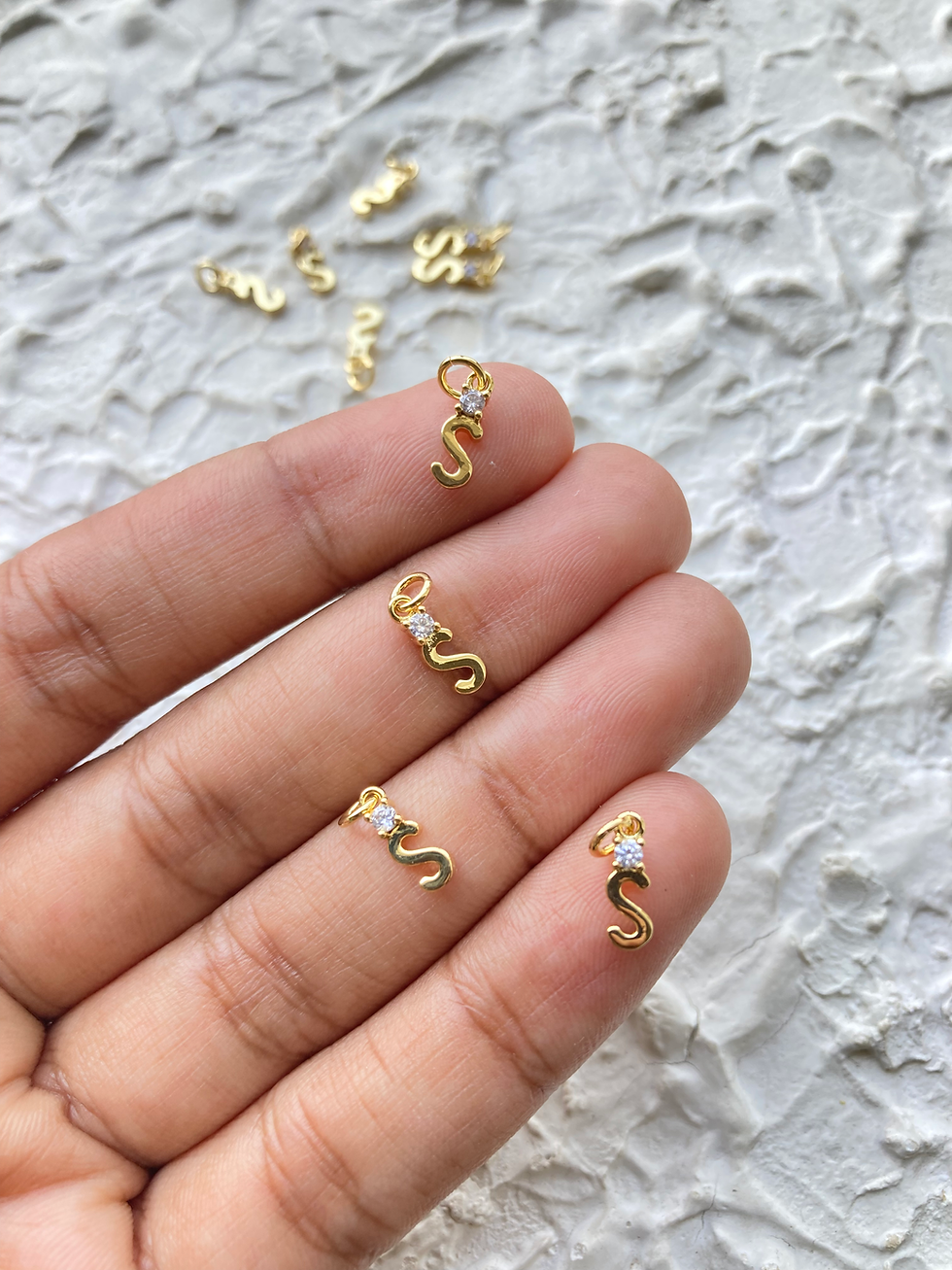 Thumbnail: Mini alphabet with small zircon charm