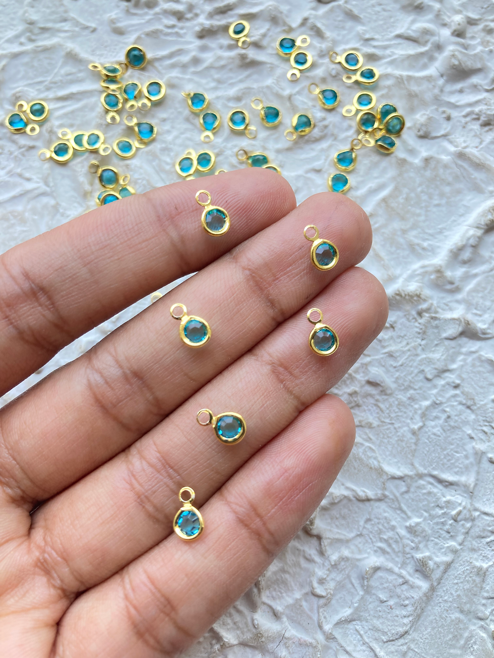 Thumbnail: Tiny colourful glass round charm