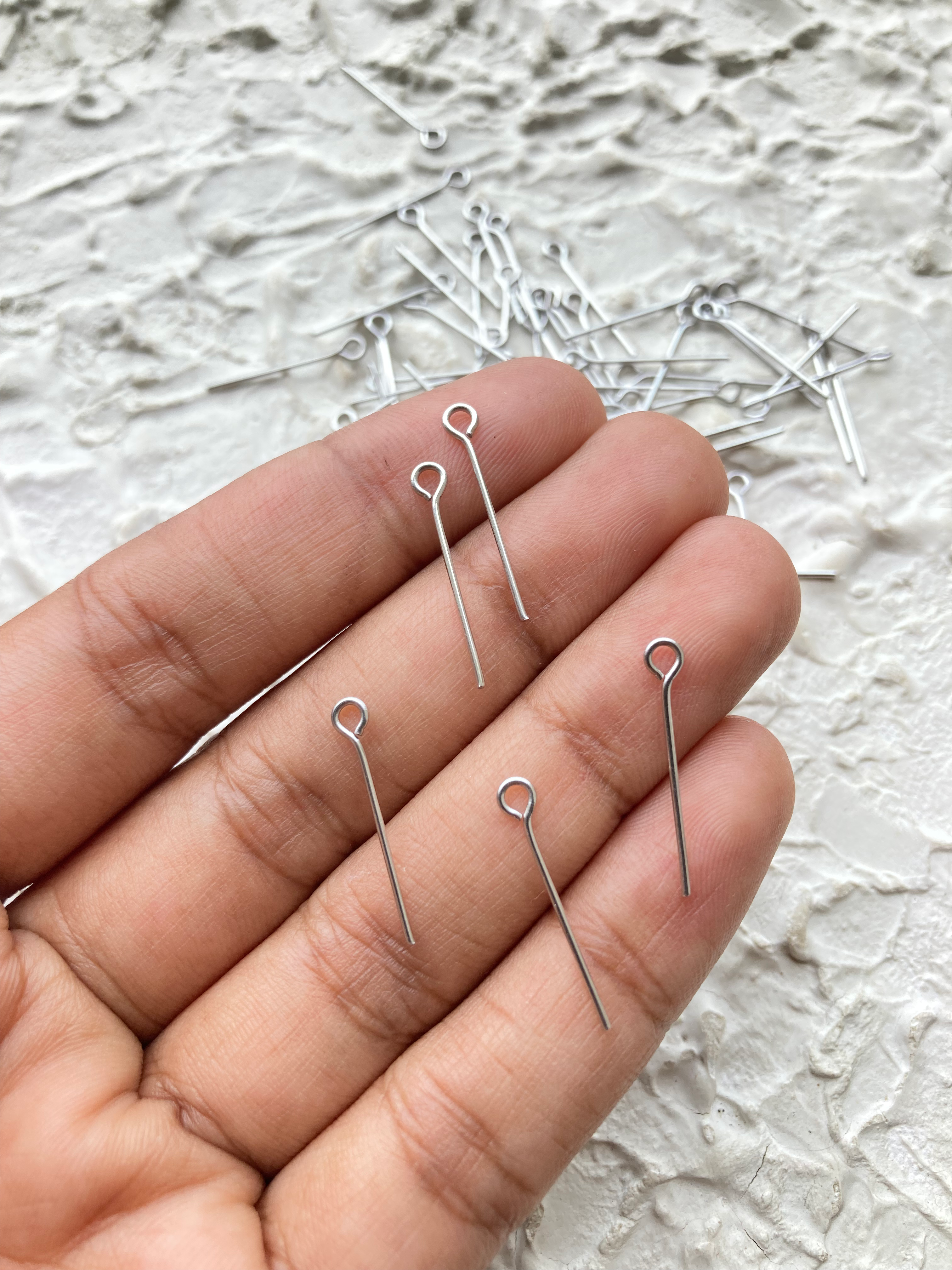 304 stainless steel silver eye pin set (10pcs)