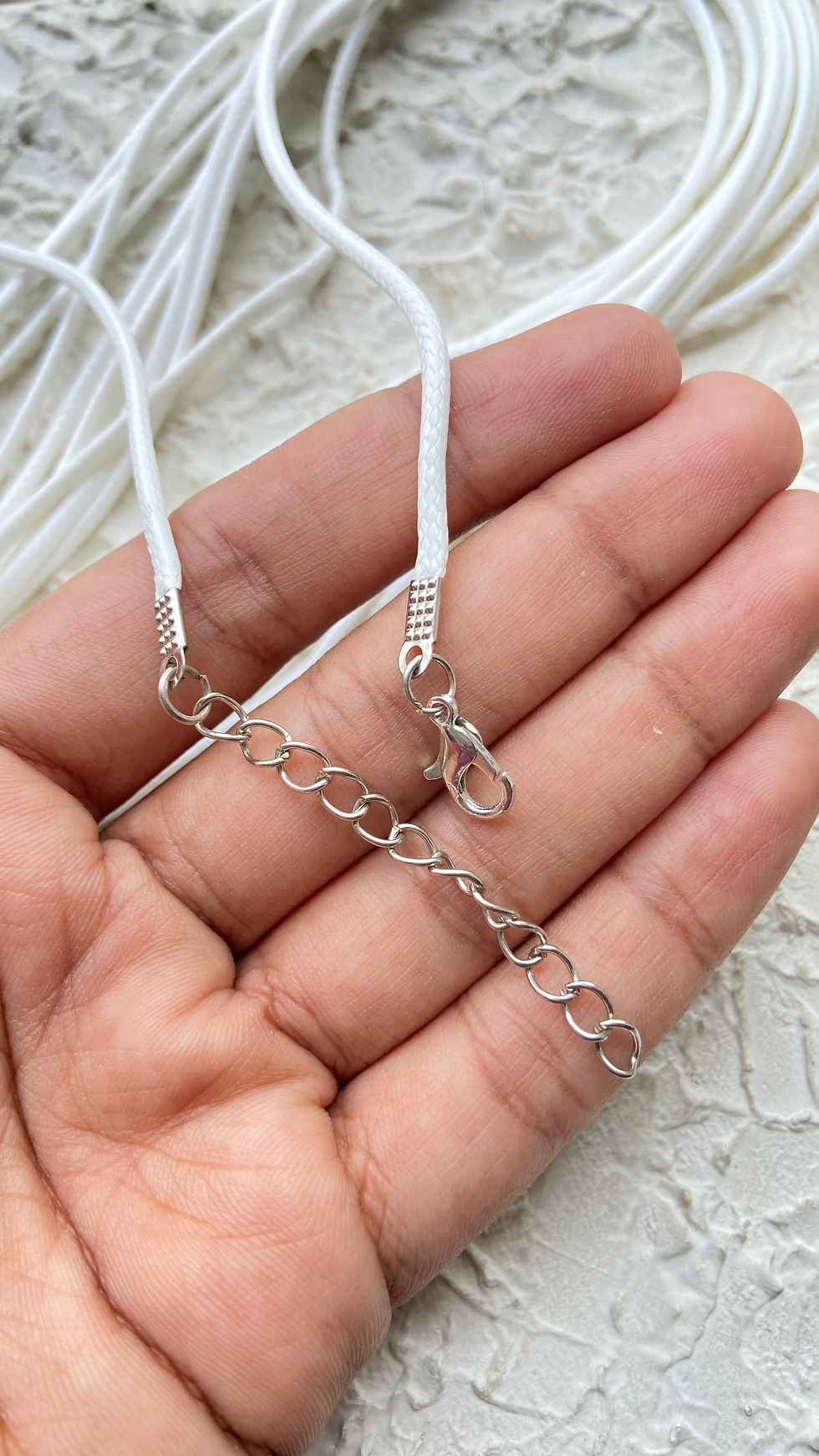 Thumbnail: Waxed cord for necklace making with lobster clasp