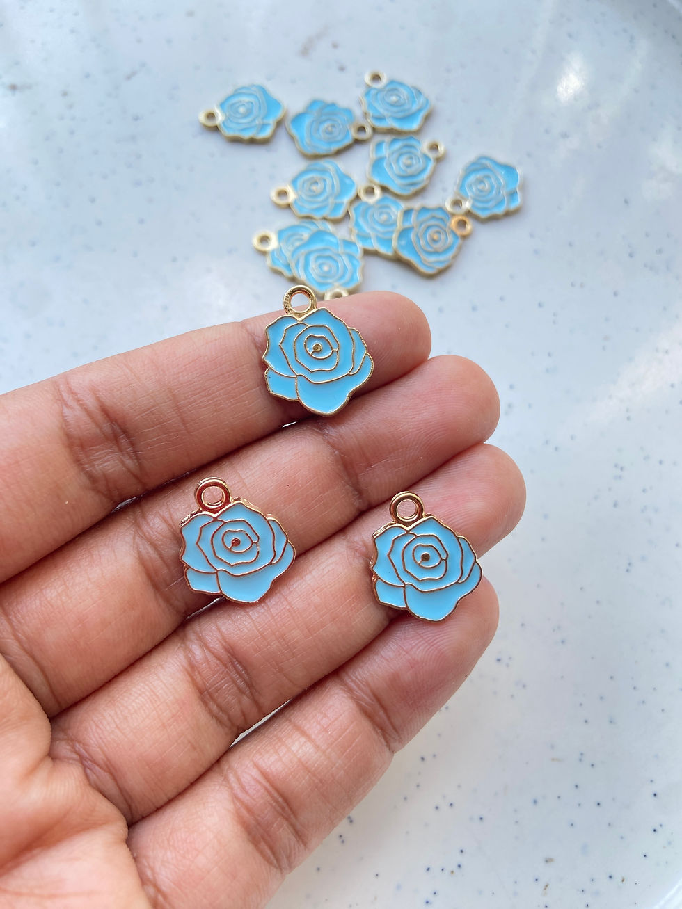 Thumbnail: Alloy enamel rose shape charm