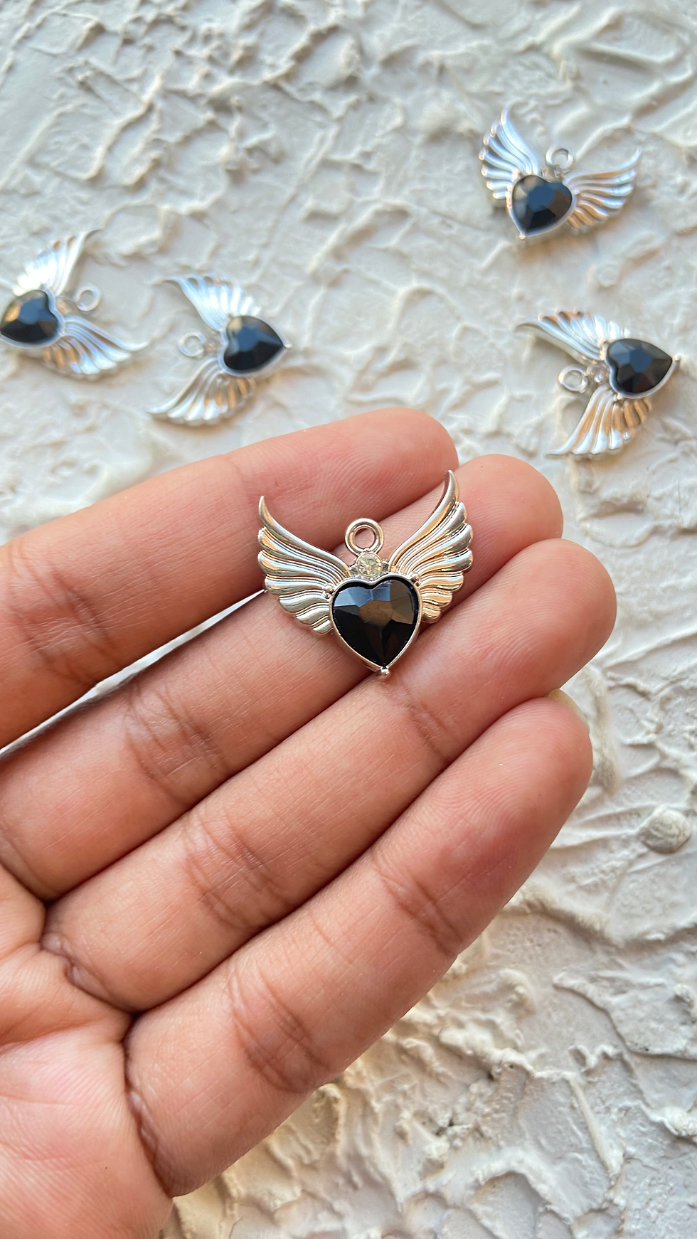 Thumbnail: Heart with wings alloy charm