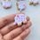 Thumbnail: Flower print elephant resin bead, vertically drilled