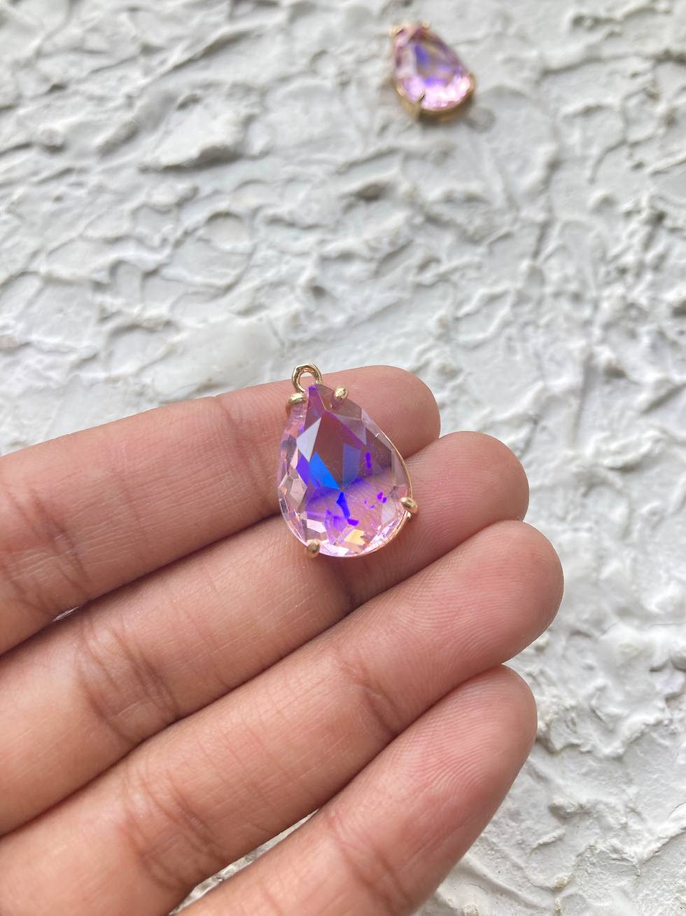 Thumbnail: Gold plated waterdrop zircon colourful charm