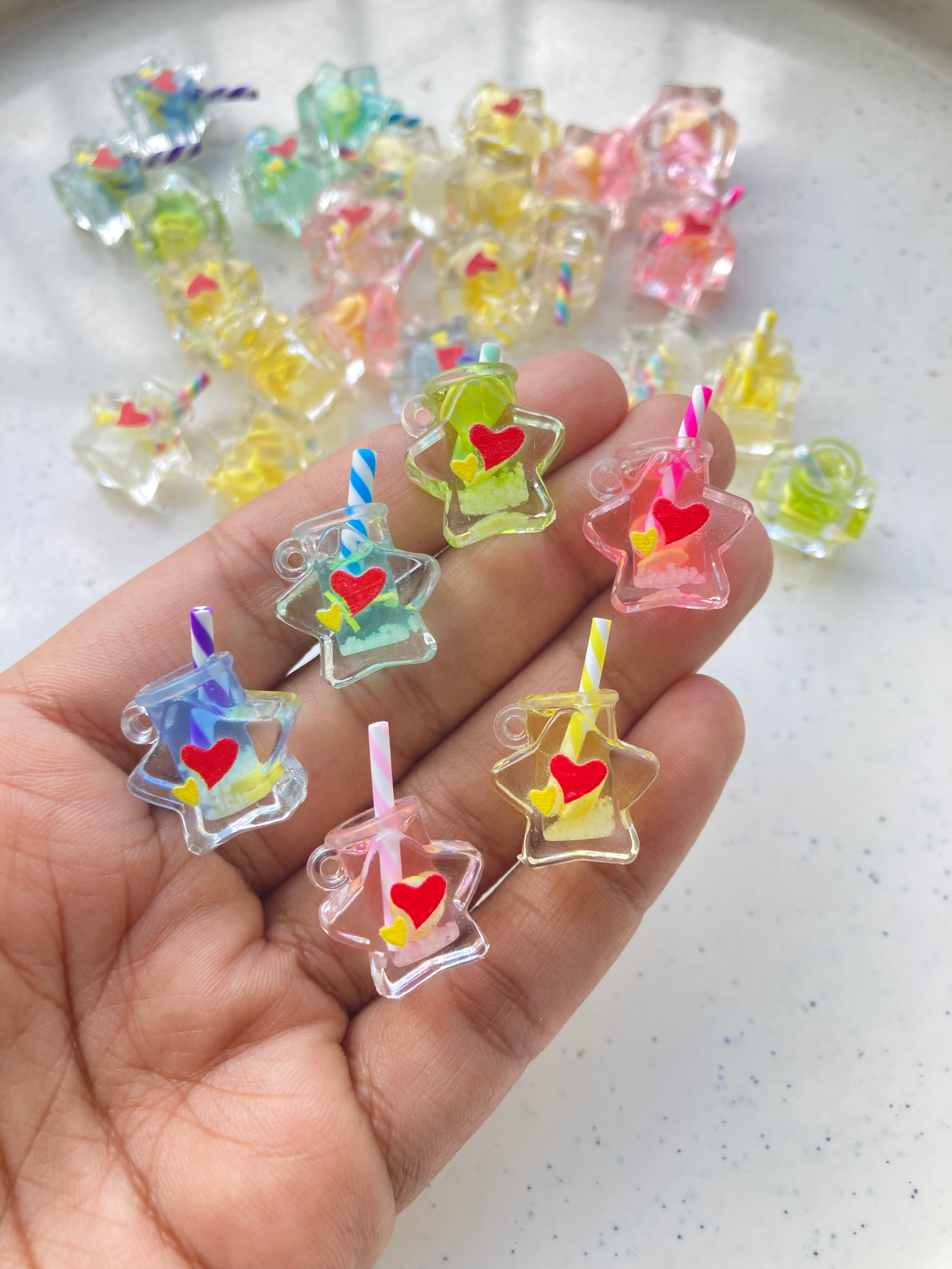 Star shape resin jar charm