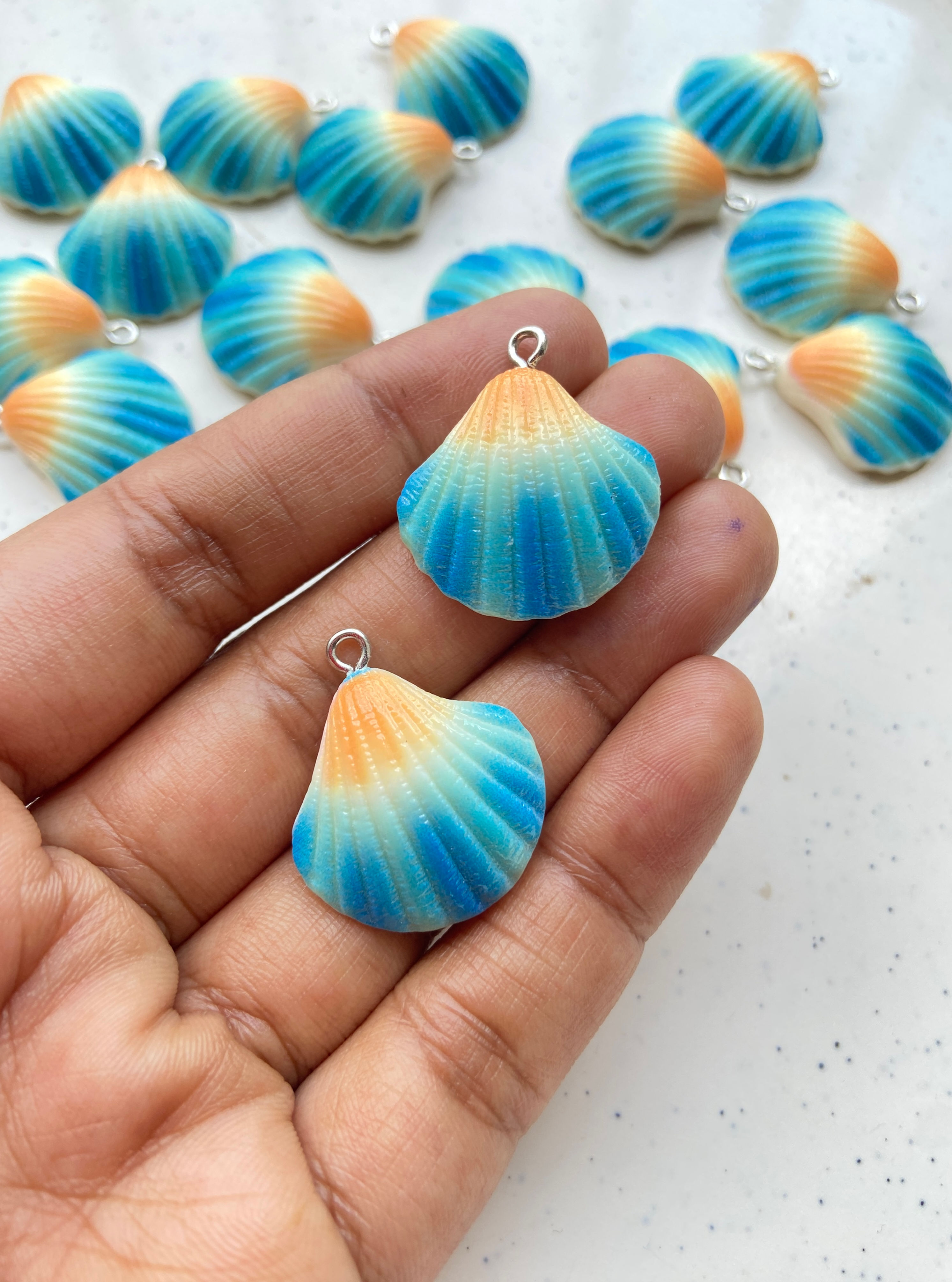 Opaque resin shell charm