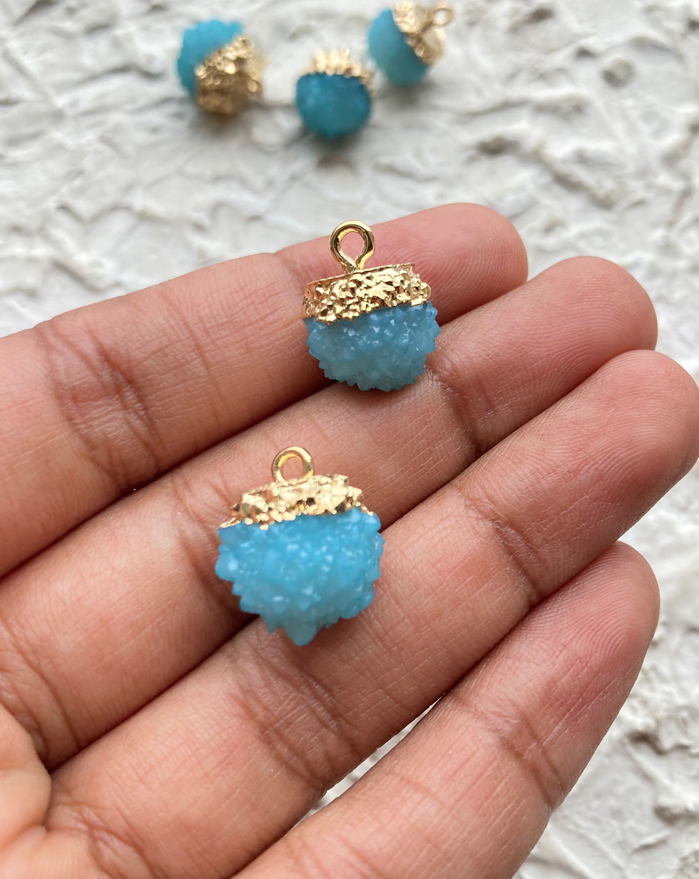 Thumbnail: Druzy resin sky blue/baby pink charm