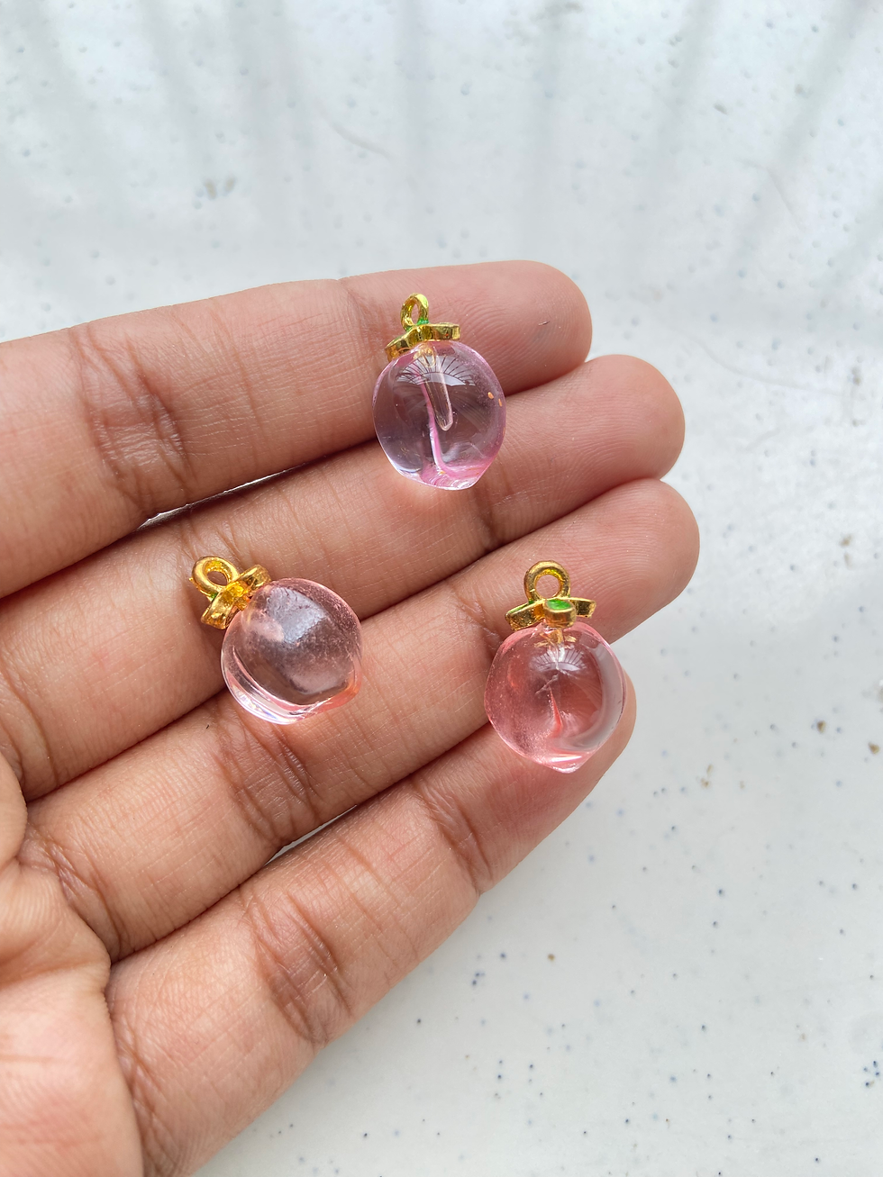 Thumbnail: Peach shape glass pendant