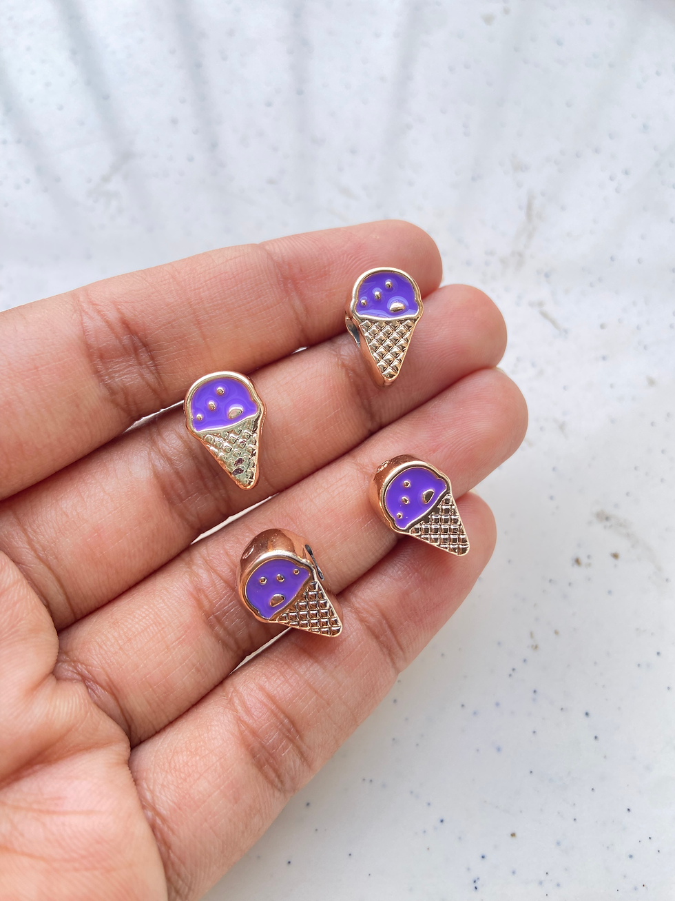 Thumbnail: Candy/ice-cream acrylic enamel bead, side drilled