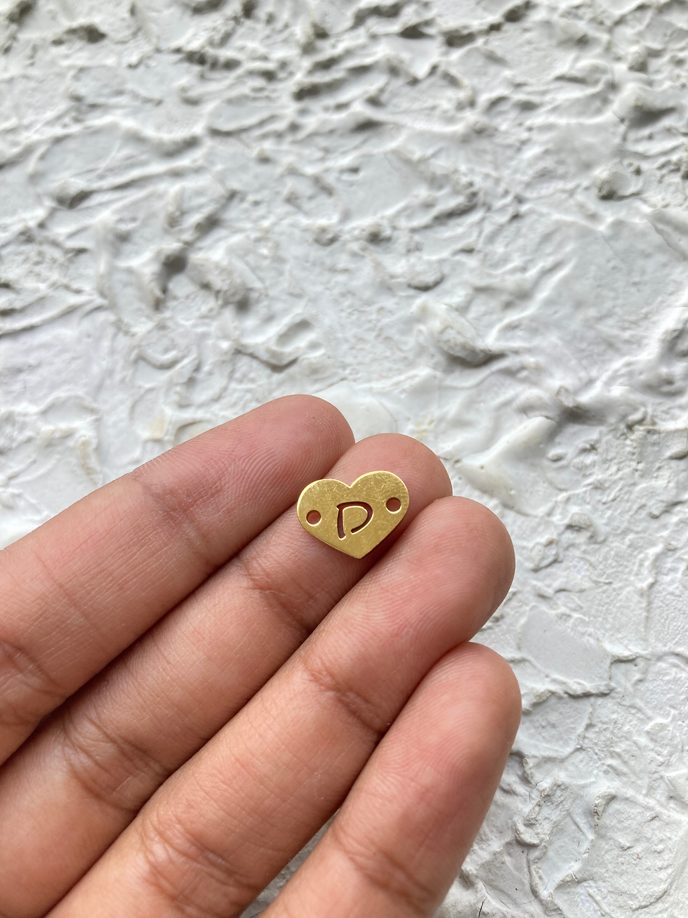 Thumbnail: 304 stainless steel alphabet cutout heart shape charm (A to N)