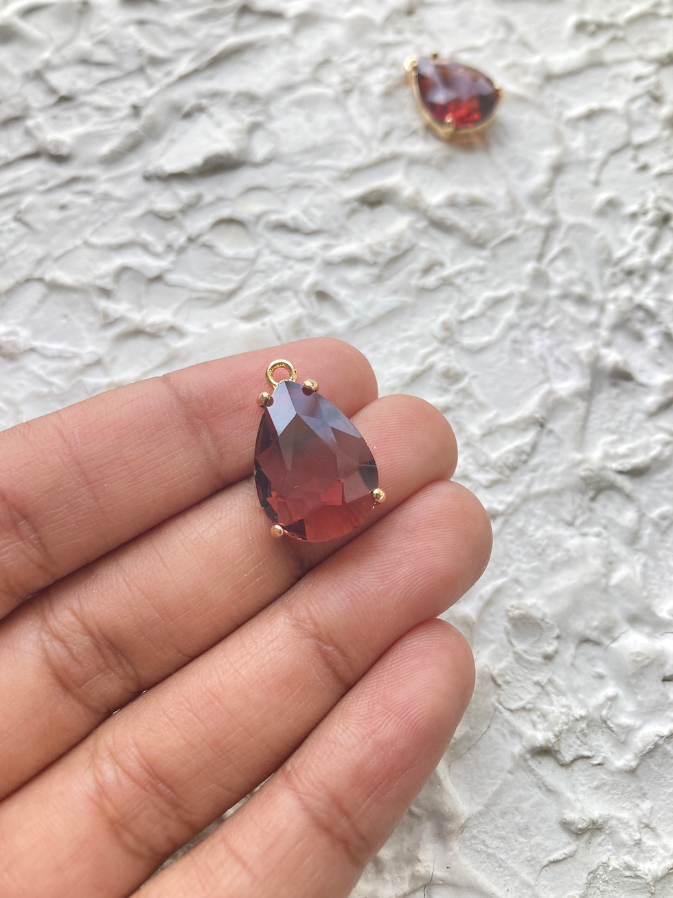 Thumbnail: Gold plated waterdrop zircon colourful charm