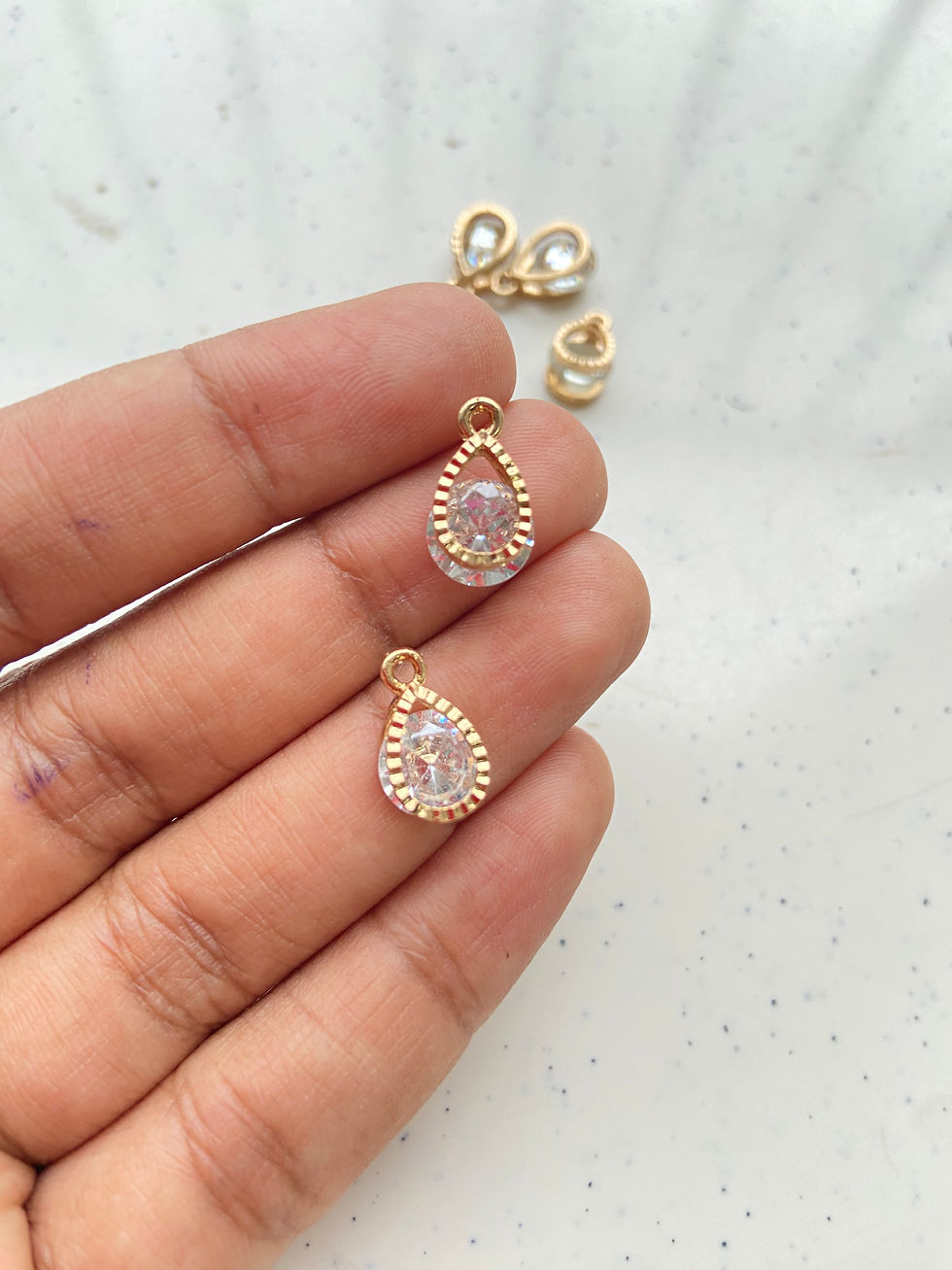 Thumbnail: Mixed shape rhinestone alloy charm