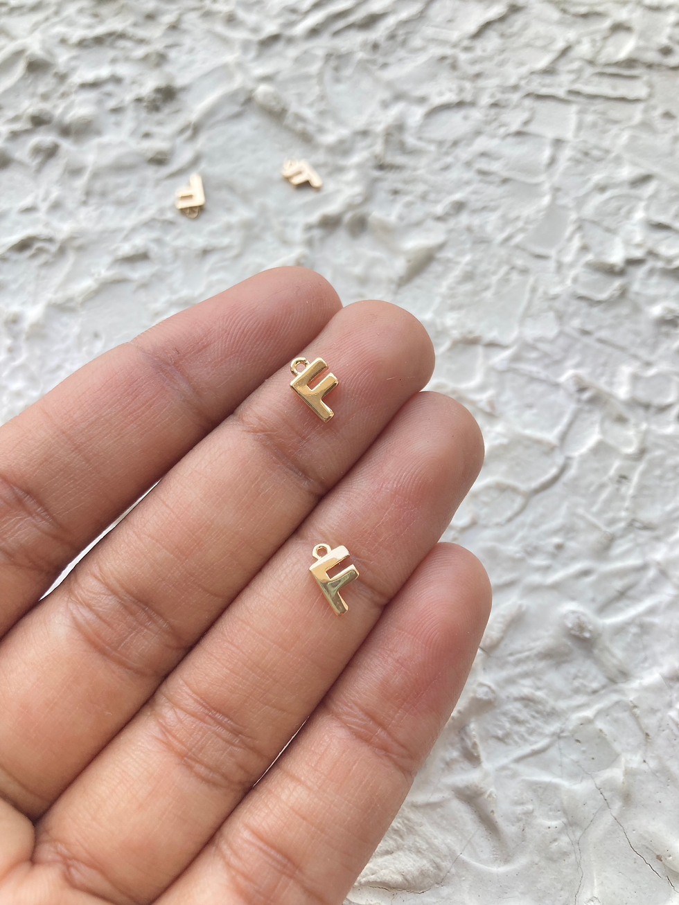 Thumbnail: 18k gold plated small alphabet charm