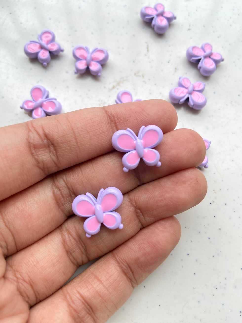 Thumbnail: Alloy enamel butterfly bead, vertically drilled