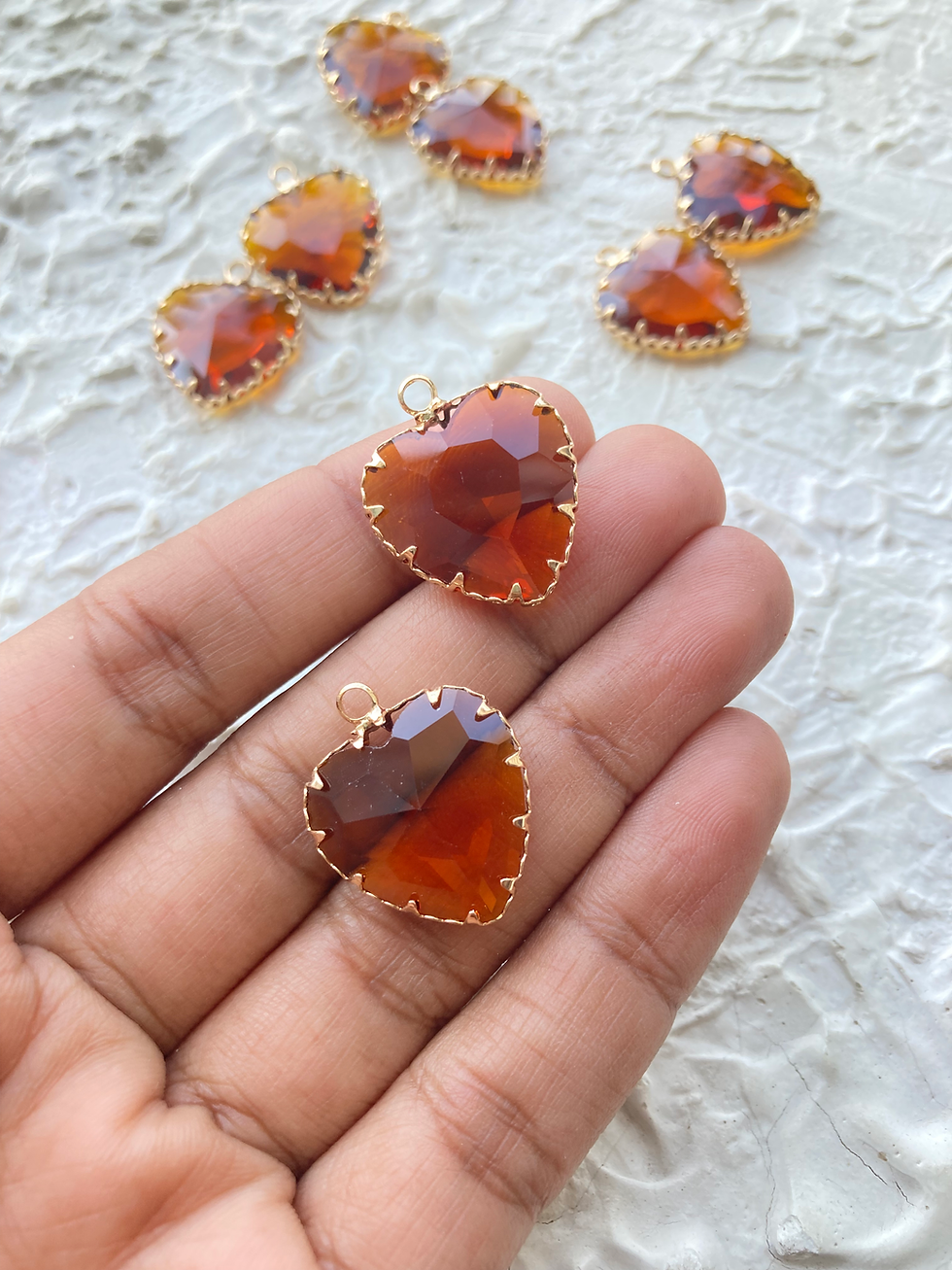 Thumbnail: Mix colour glass heart charm
