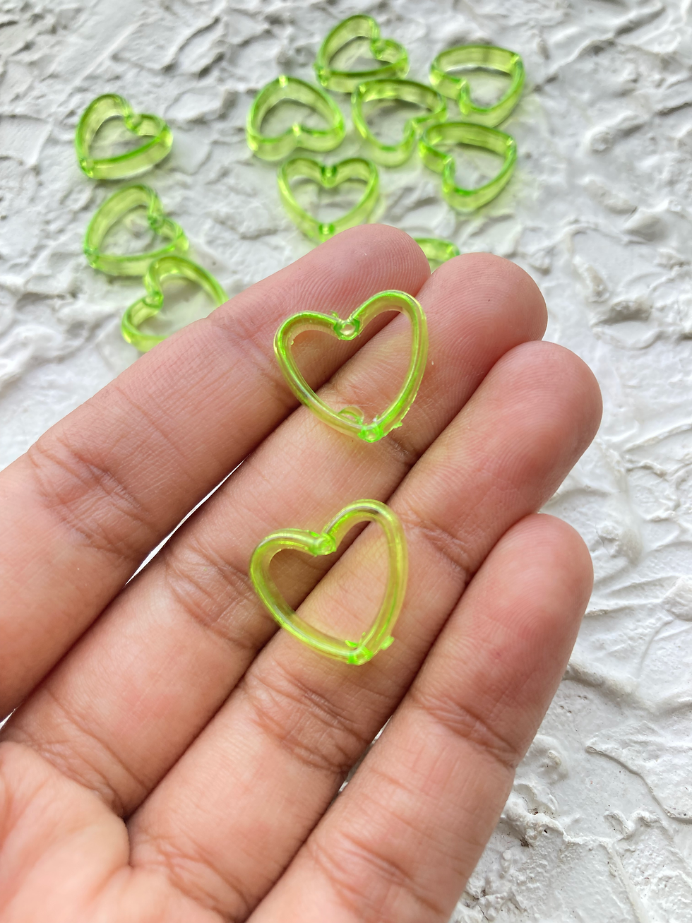 Thumbnail: Colourful small heart frame acrylic bead