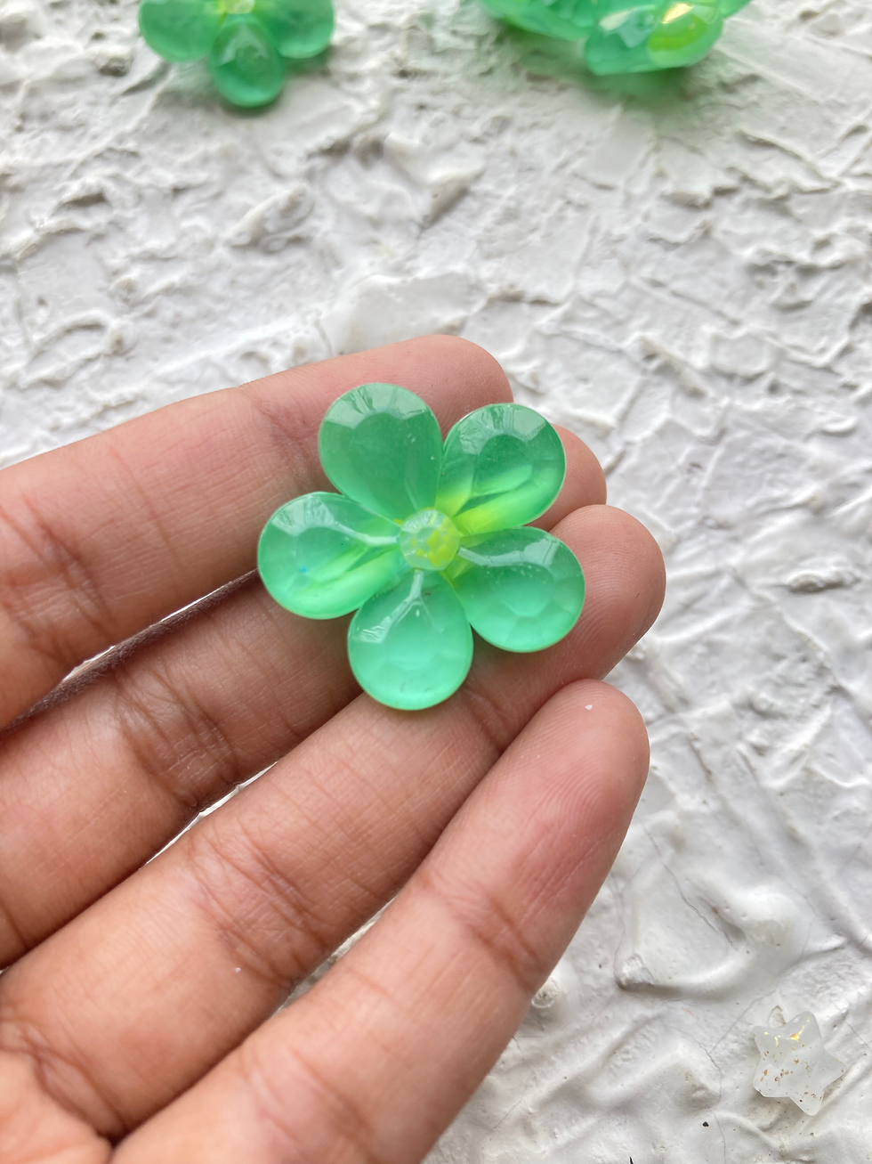 Thumbnail: 5 petal champa flower acrylic beads